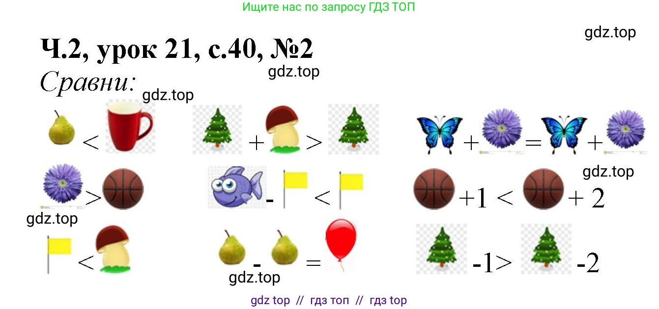 Математика, 1 класс учебное пособие - тетрадь, автор: Петерсон Людмила Георгиевна, издательство Просвещение, Москва, 2024, жёлтого цвета, Часть 2, страница 40, номер 2, Решение (2021-2022)