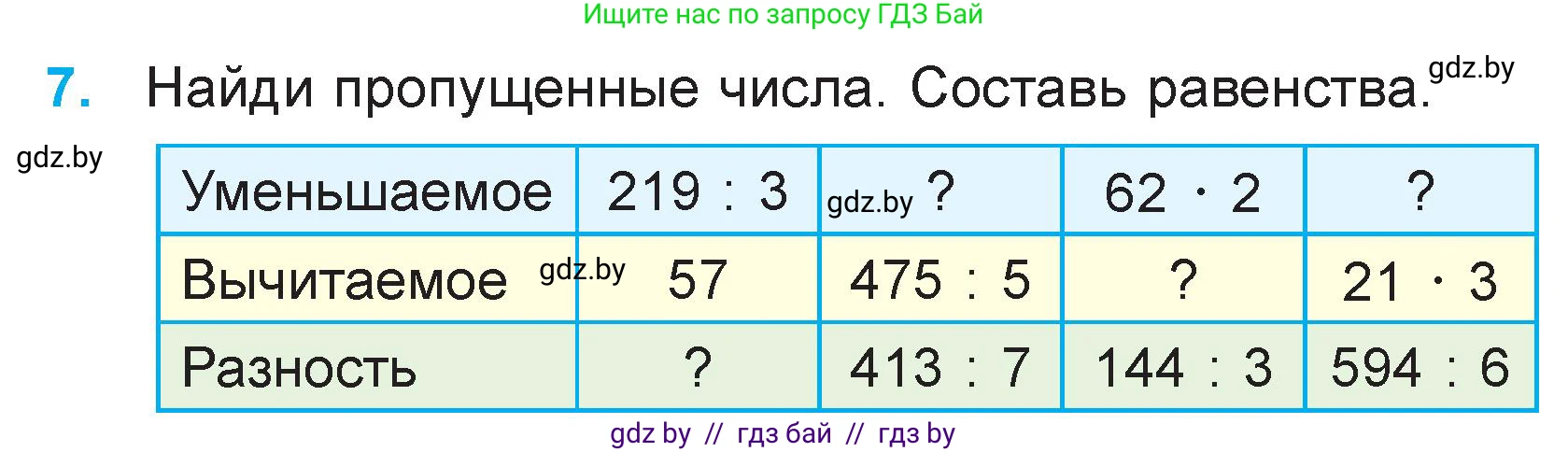 Математика, 3 класс Учебник, авторы: Муравьева Галина Леонидовна, Урбан Мария Анатольевна, издательство Национальный институт образования, Минск, 2021, оранжевого цвета, Часть 2, страница 131, номер 7, Условие