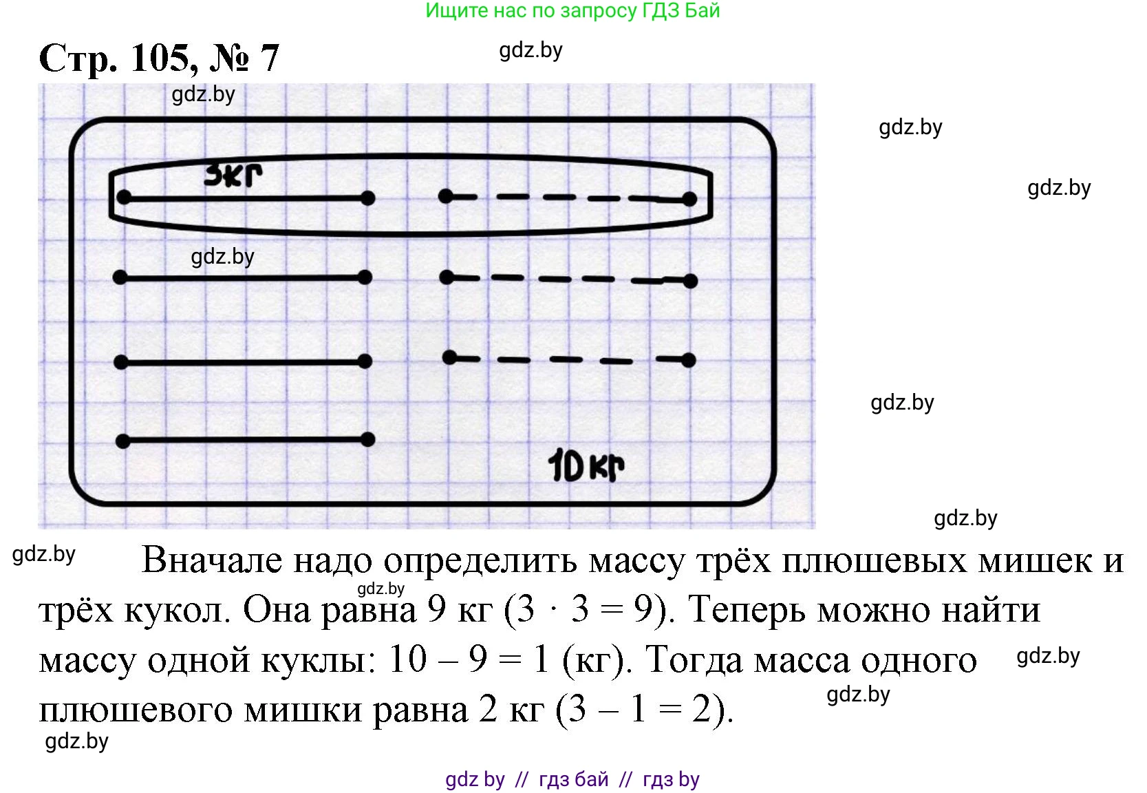 Математика, 3 класс Учебник, авторы: Муравьева Галина Леонидовна, Урбан Мария Анатольевна, издательство Национальный институт образования, Минск, 2021, оранжевого цвета, Часть 1, страница 105, номер 7, Решение 3