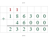 186300+46000=232300