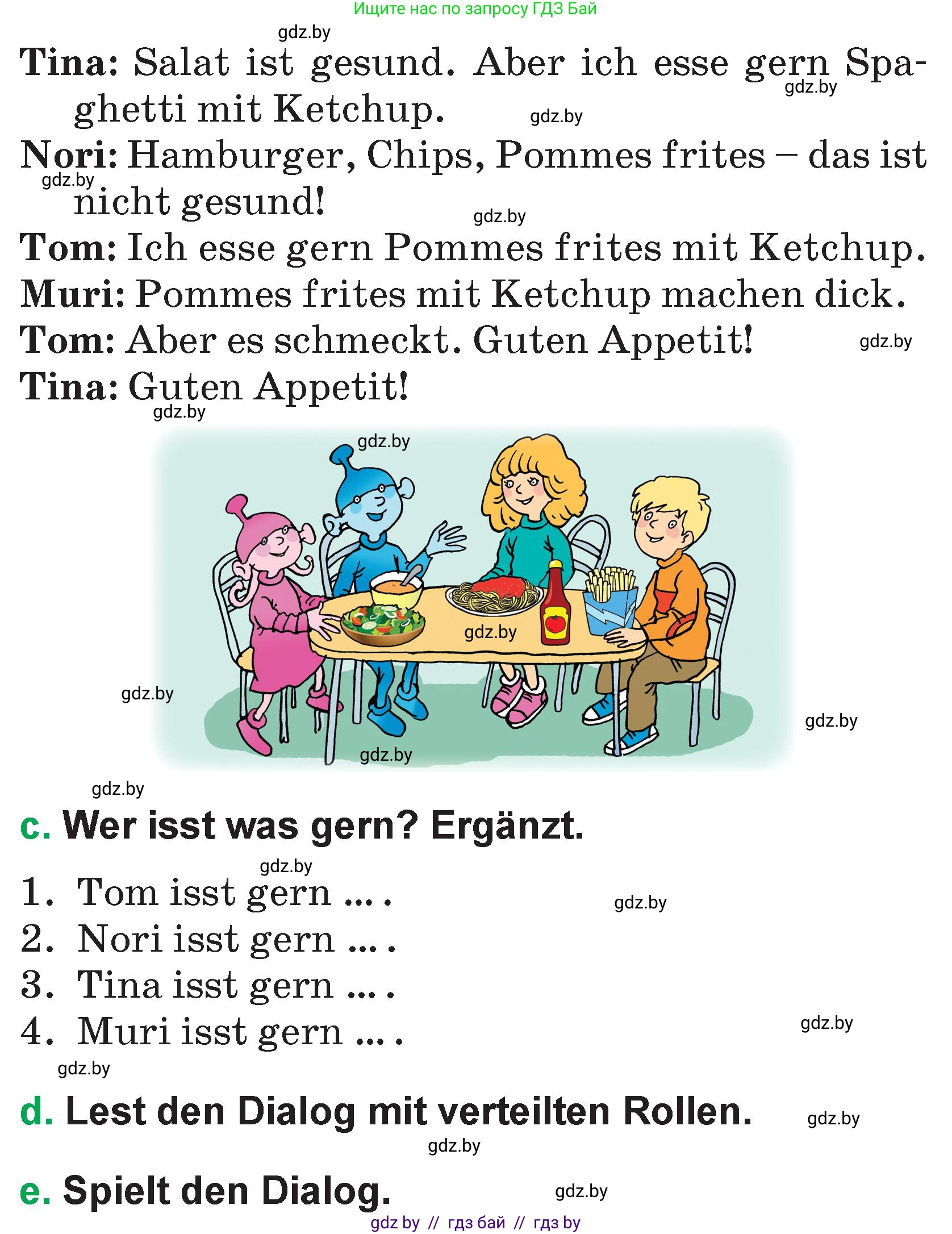 Немецкий язык (Deutsch), 3 класс Учебник (Schülerbuch), авторы: Будько Антонина Филипповна (Budjko Antonina), Урбанович Инна Ювинальевна (Urbanowitsch Ina), издательство Вышэйшая школа, Минск, 2018, бирюзового цвета, Часть 2, страница 6, номер 1, Условие (продолжение 2)