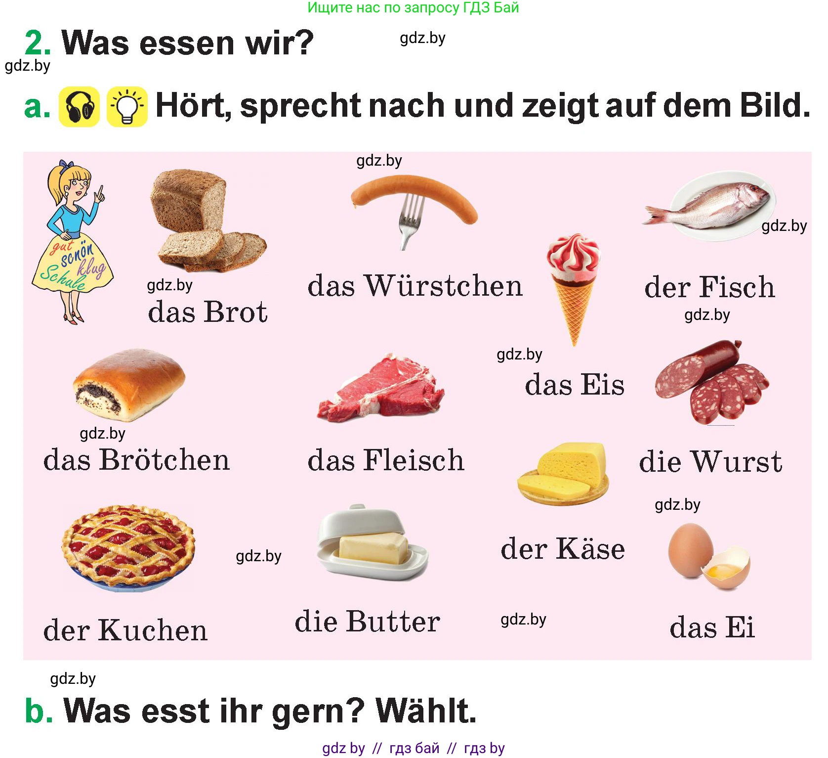 Немецкий язык (Deutsch), 3 класс Учебник (Schülerbuch), авторы: Будько Антонина Филипповна (Budjko Antonina), Урбанович Инна Ювинальевна (Urbanowitsch Ina), издательство Вышэйшая школа, Минск, 2018, бирюзового цвета, Часть 2, страница 8, номер 2, Условие