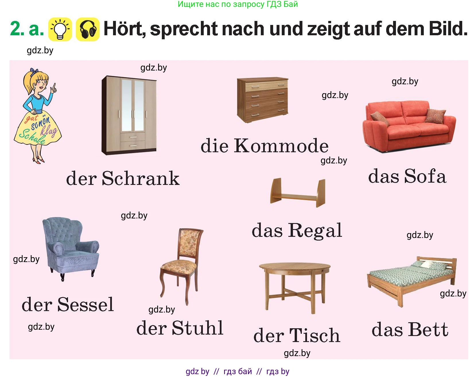 Немецкий язык (Deutsch), 3 класс Учебник (Schülerbuch), авторы: Будько Антонина Филипповна (Budjko Antonina), Урбанович Инна Ювинальевна (Urbanowitsch Ina), издательство Вышэйшая школа, Минск, 2018, бирюзового цвета, Часть 2, страница 38, номер 2, Условие