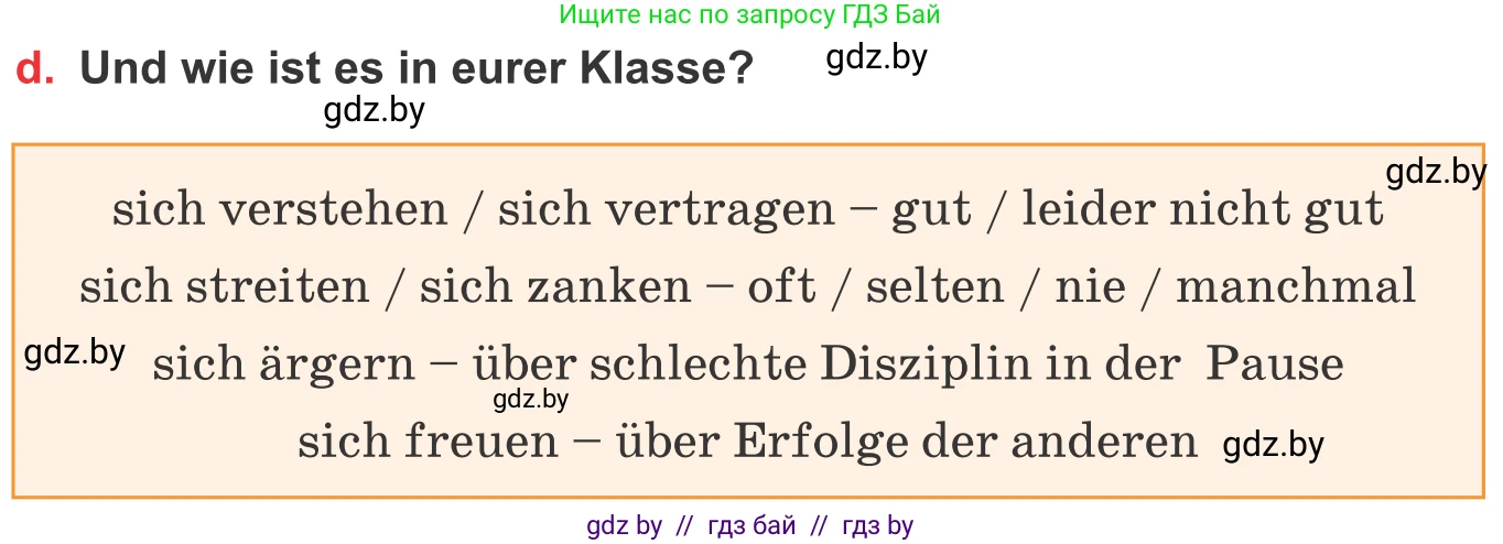Немецкий язык (Deutsch), 8 класс Учебник (Schülerbuch), авторы: Будько Антонина Филипповна (Budjko Antonina), Урбанович Инна Ювинальевна (Urbanowitsch Ina), издательство Вышэйшая школа, Минск, 2018, страница 17, номер 2d, Условие
