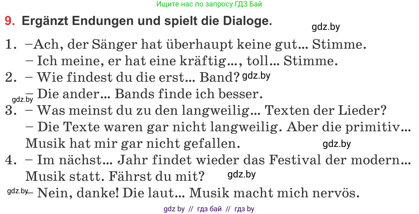 Немецкий язык (Deutsch), 8 класс Учебник (Schülerbuch), авторы: Будько Антонина Филипповна (Budjko Antonina), Урбанович Инна Ювинальевна (Urbanowitsch Ina), издательство Вышэйшая школа, Минск, 2018, страница 102, номер 9, Условие