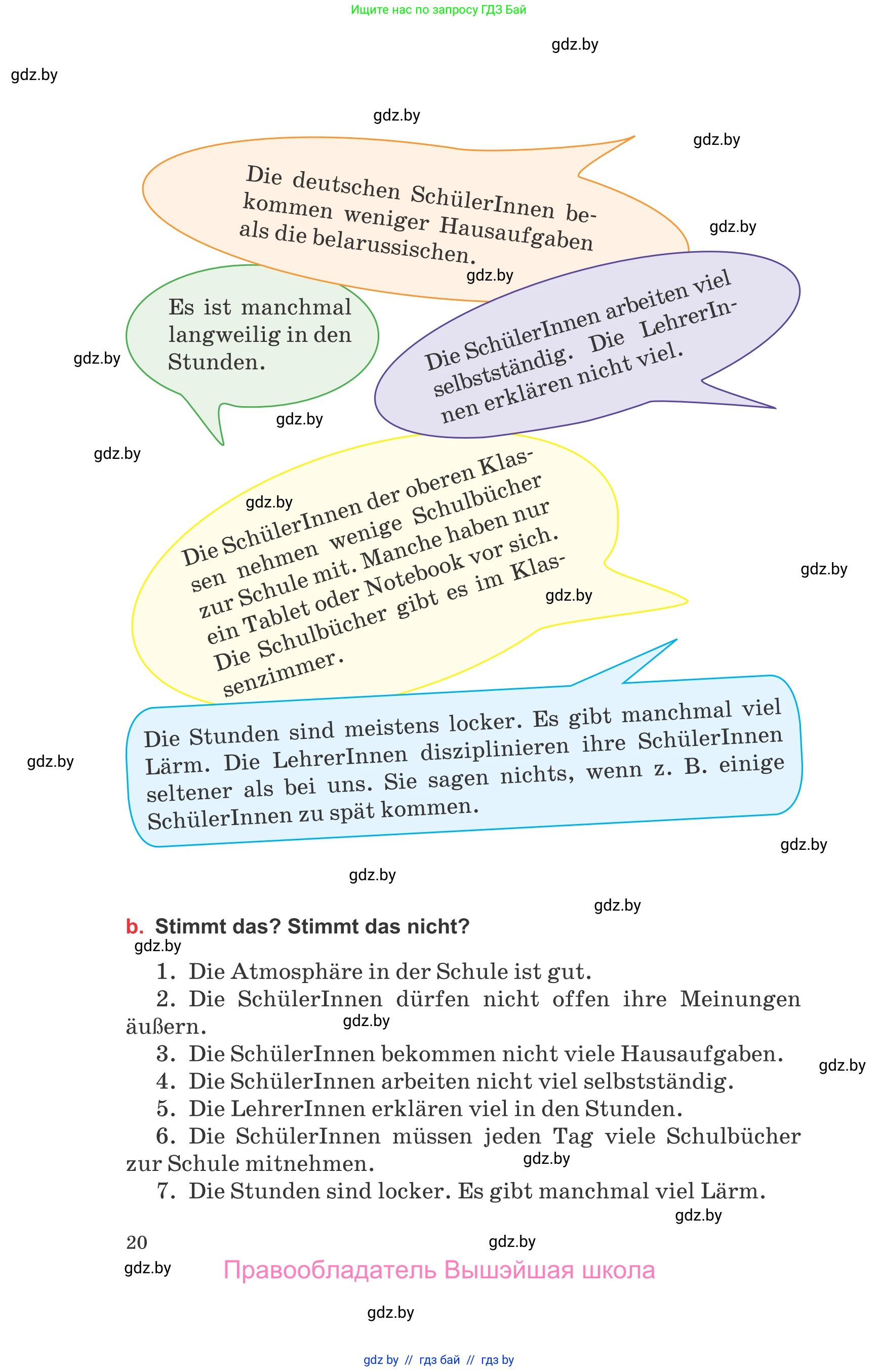 Немецкий язык (Deutsch), 8 класс Учебник (Schülerbuch), авторы: Будько Антонина Филипповна (Budjko Antonina), Урбанович Инна Ювинальевна (Urbanowitsch Ina), издательство Вышэйшая школа, Минск, 2018, страница 20