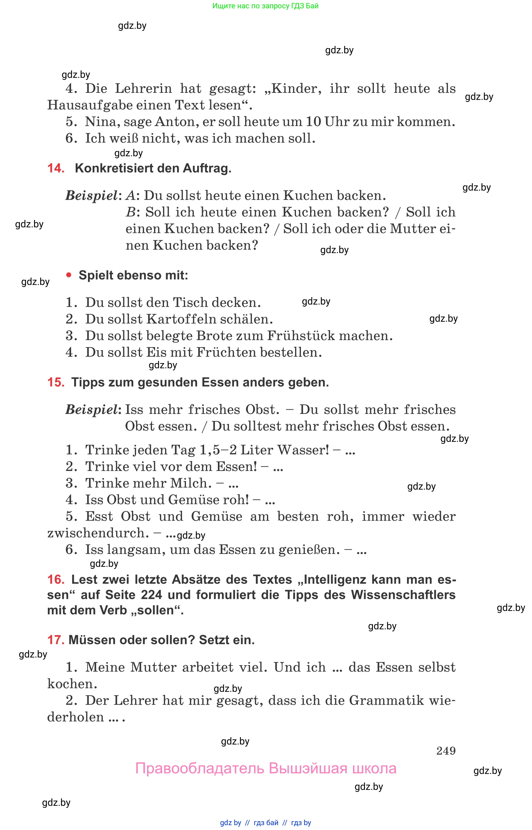 Немецкий язык (Deutsch), 8 класс Учебник (Schülerbuch), авторы: Будько Антонина Филипповна (Budjko Antonina), Урбанович Инна Ювинальевна (Urbanowitsch Ina), издательство Вышэйшая школа, Минск, 2018, страница 249