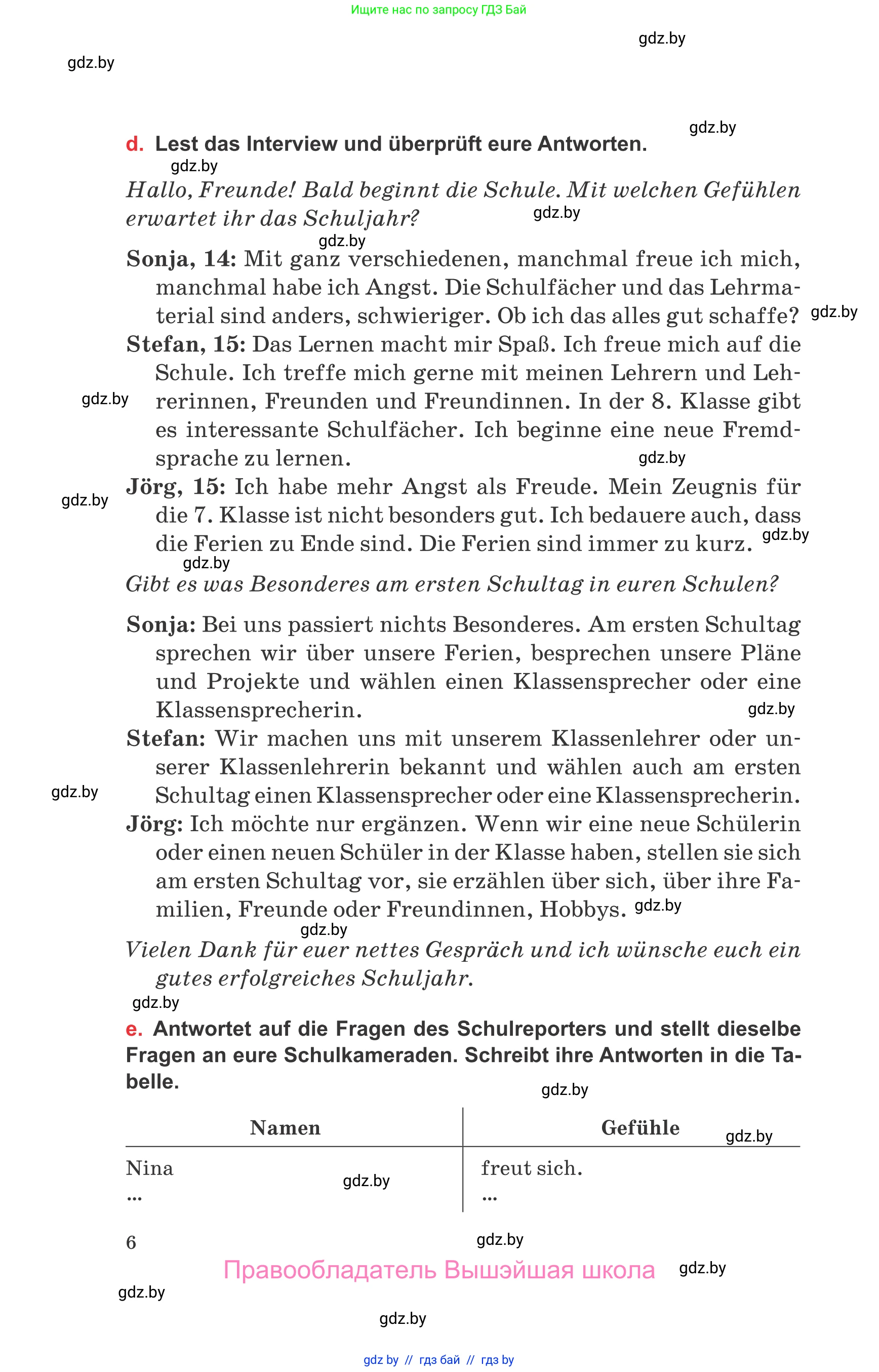 Немецкий язык (Deutsch), 8 класс Учебник (Schülerbuch), авторы: Будько Антонина Филипповна (Budjko Antonina), Урбанович Инна Ювинальевна (Urbanowitsch Ina), издательство Вышэйшая школа, Минск, 2018, страница 6