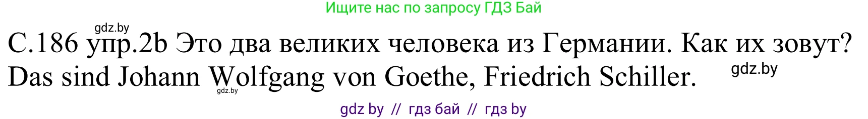 Немецкий язык (Deutsch), 8 класс Учебник (Schülerbuch), авторы: Будько Антонина Филипповна (Budjko Antonina), Урбанович Инна Ювинальевна (Urbanowitsch Ina), издательство Вышэйшая школа, Минск, 2018, страница 186, номер 2b, Решение