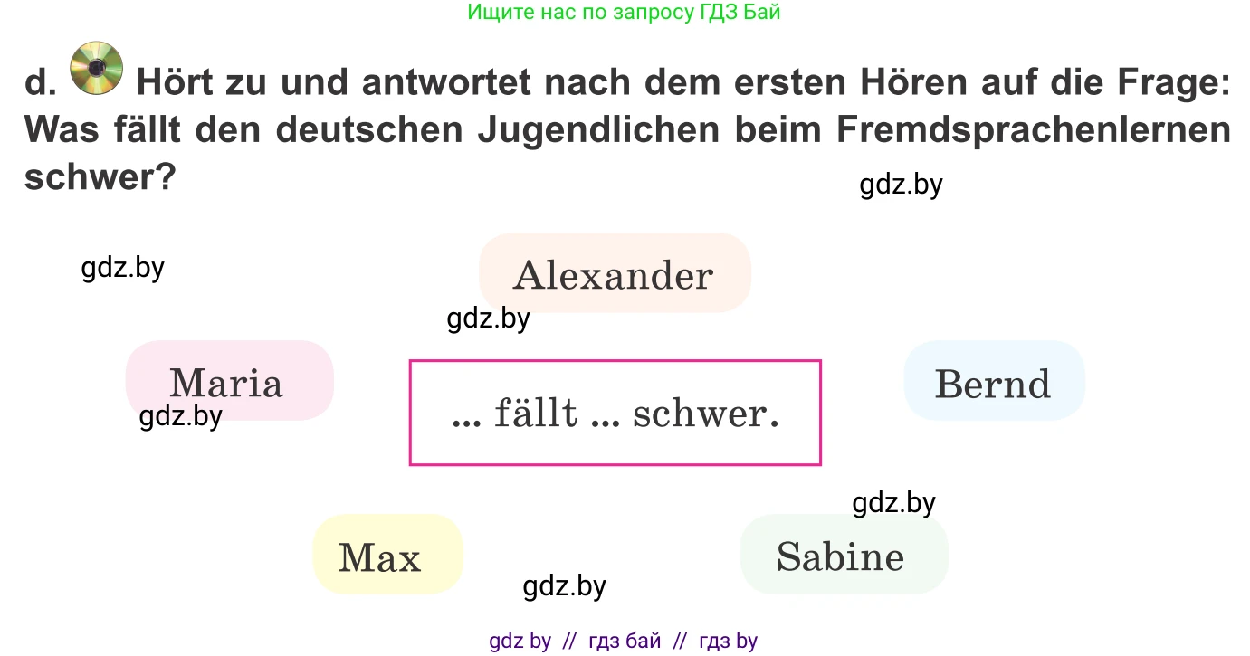 Немецкий язык (Deutsch), 9 класс Учебник (Schülerbuch), авторы: Будько Антонина Филипповна (Budjko Antonina), Урбанович Инна Ювинальевна (Urbanowitsch Ina), издательство Вышэйшая школа, Минск, 2018, серого цвета, страница 19, номер 8d, Условие
