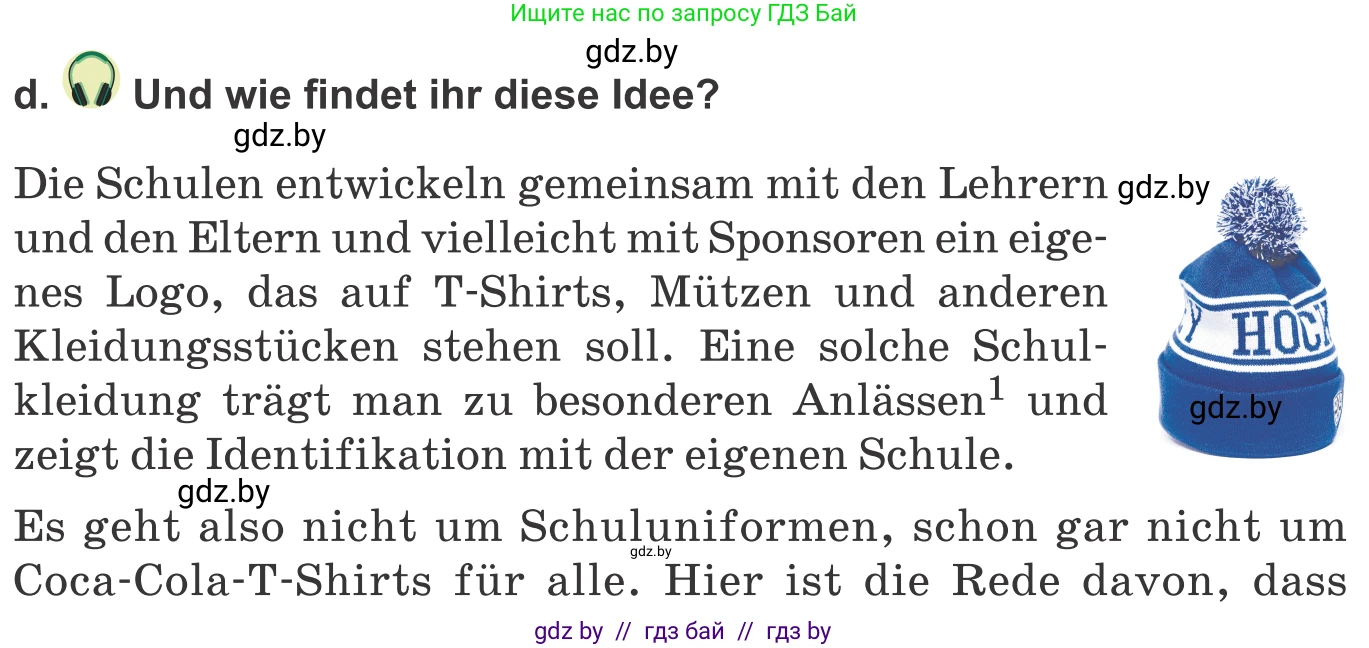 Немецкий язык (Deutsch), 9 класс Учебник (Schülerbuch), авторы: Будько Антонина Филипповна (Budjko Antonina), Урбанович Инна Ювинальевна (Urbanowitsch Ina), издательство Вышэйшая школа, Минск, 2018, серого цвета, страница 152, номер 2d, Условие