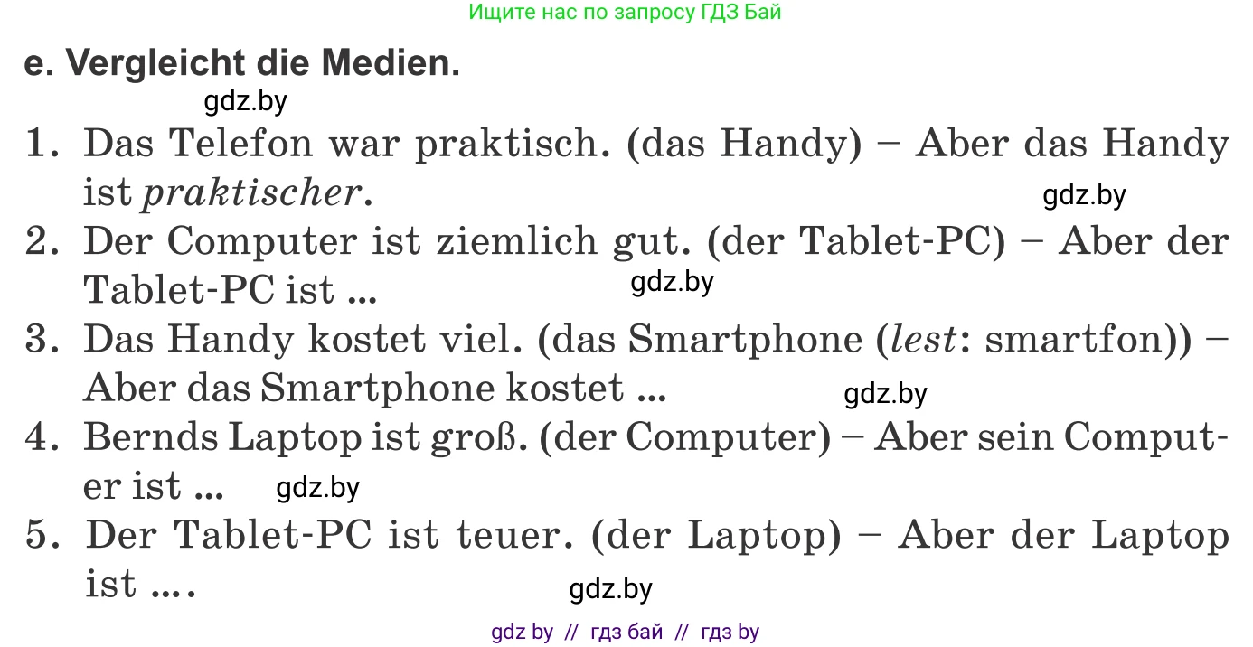Немецкий язык (Deutsch), 9 класс Учебник (Schülerbuch), авторы: Будько Антонина Филипповна (Budjko Antonina), Урбанович Инна Ювинальевна (Urbanowitsch Ina), издательство Вышэйшая школа, Минск, 2018, серого цвета, страница 172, номер 2e, Условие