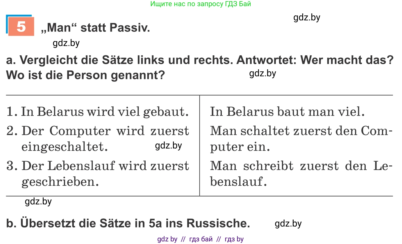Немецкий язык (Deutsch), 9 класс Учебник (Schülerbuch), авторы: Будько Антонина Филипповна (Budjko Antonina), Урбанович Инна Ювинальевна (Urbanowitsch Ina), издательство Вышэйшая школа, Минск, 2018, серого цвета, страница 209, номер 5, Условие