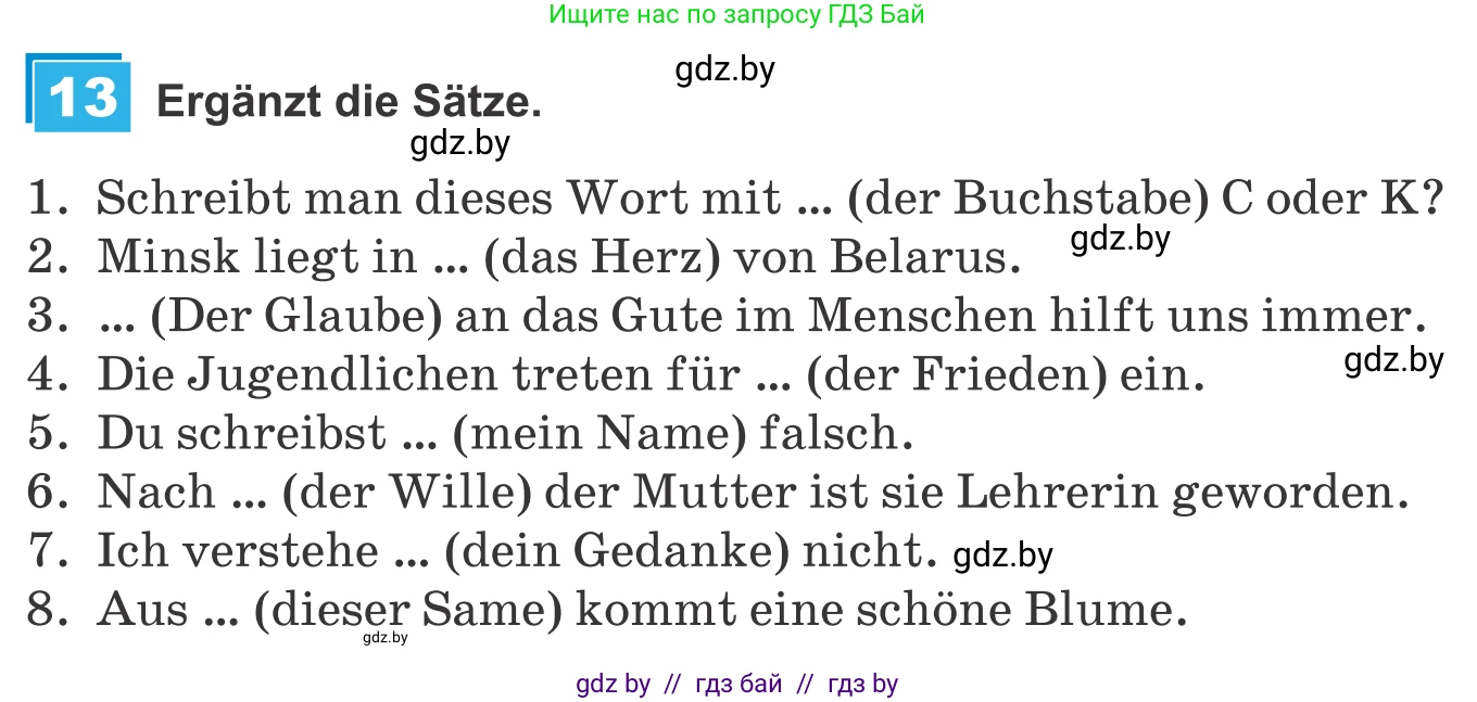 Немецкий язык (Deutsch), 9 класс Учебник (Schülerbuch), авторы: Будько Антонина Филипповна (Budjko Antonina), Урбанович Инна Ювинальевна (Urbanowitsch Ina), издательство Вышэйшая школа, Минск, 2018, серого цвета, страница 247, номер 13, Условие