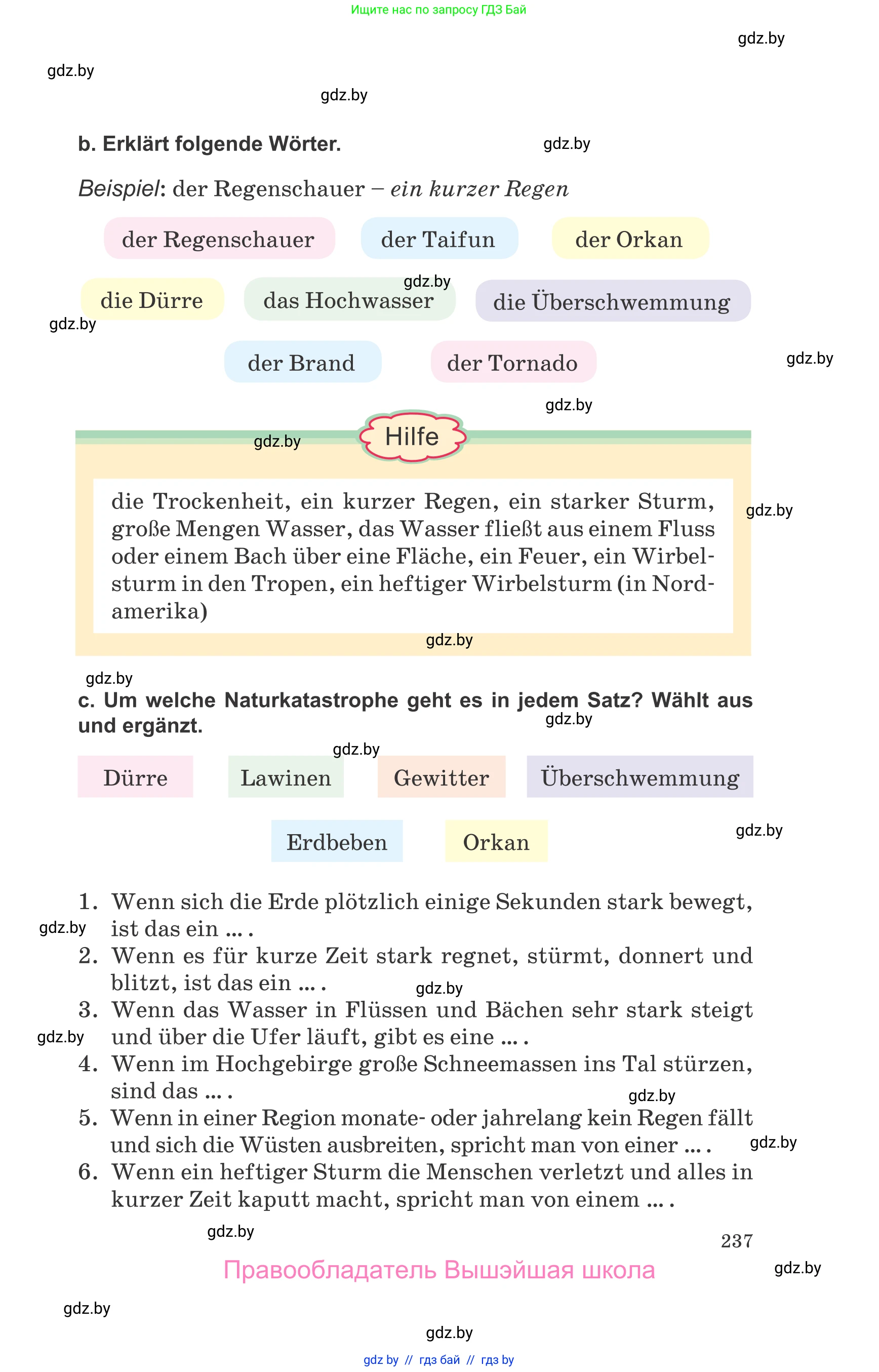 Немецкий язык (Deutsch), 9 класс Учебник (Schülerbuch), авторы: Будько Антонина Филипповна (Budjko Antonina), Урбанович Инна Ювинальевна (Urbanowitsch Ina), издательство Вышэйшая школа, Минск, 2018, серого цвета, страница 237