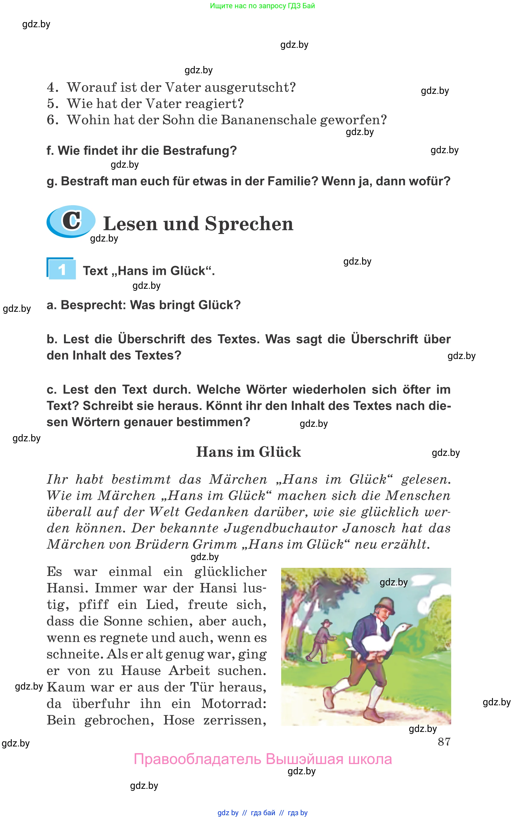 Немецкий язык (Deutsch), 9 класс Учебник (Schülerbuch), авторы: Будько Антонина Филипповна (Budjko Antonina), Урбанович Инна Ювинальевна (Urbanowitsch Ina), издательство Вышэйшая школа, Минск, 2018, серого цвета, страница 87