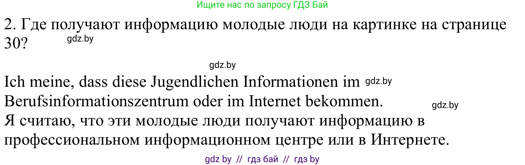 Немецкий язык (Deutsch), 9 класс Учебник (Schülerbuch), авторы: Будько Антонина Филипповна (Budjko Antonina), Урбанович Инна Ювинальевна (Urbanowitsch Ina), издательство Вышэйшая школа, Минск, 2018, серого цвета, страница 30, номер 3b, Решение (продолжение 2)