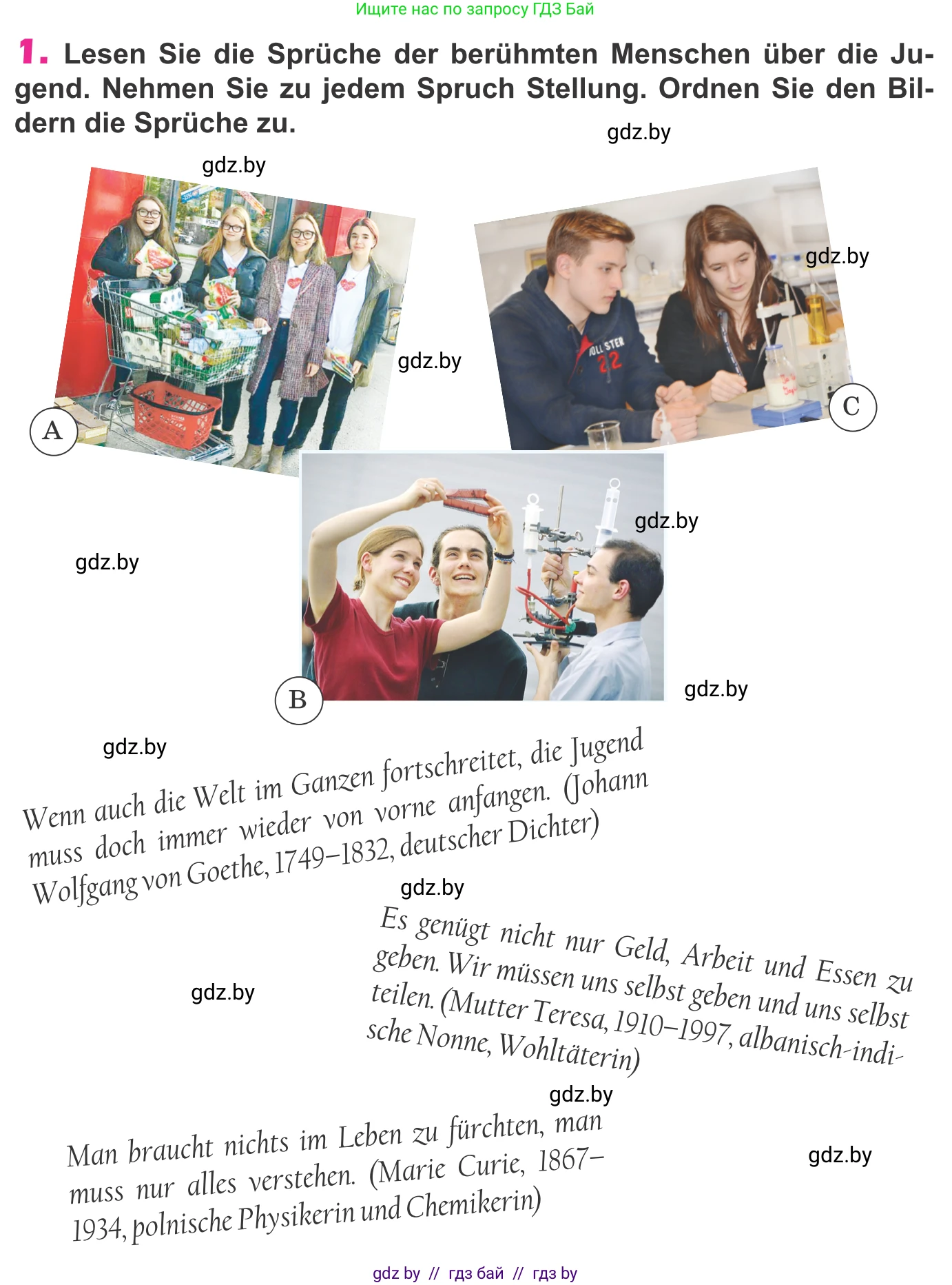 Немецкий язык (Deutsch), 10 класс Учебник (Schülerbuch), авторы: Будько Антонина Филипповна (Budjko Antonina), Урбанович Инна Ювинальевна (Urbanowitsch Ina), издательство Вышэйшая школа, Минск, 2018, оранжевого цвета, страница 181, номер 1, Условие