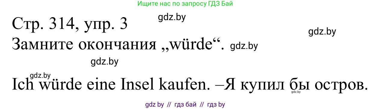 Немецкий язык (Deutsch), 11 класс Учебник (Schülerbuch), авторы: Будько Антонина Филипповна (Budjko Antonina), Урбанович Инна Ювинальевна (Urbanowitsch Ina), издательство Вышэйшая школа, Минск, 2019, бирюзового цвета, страница 314, номер 3, Решение