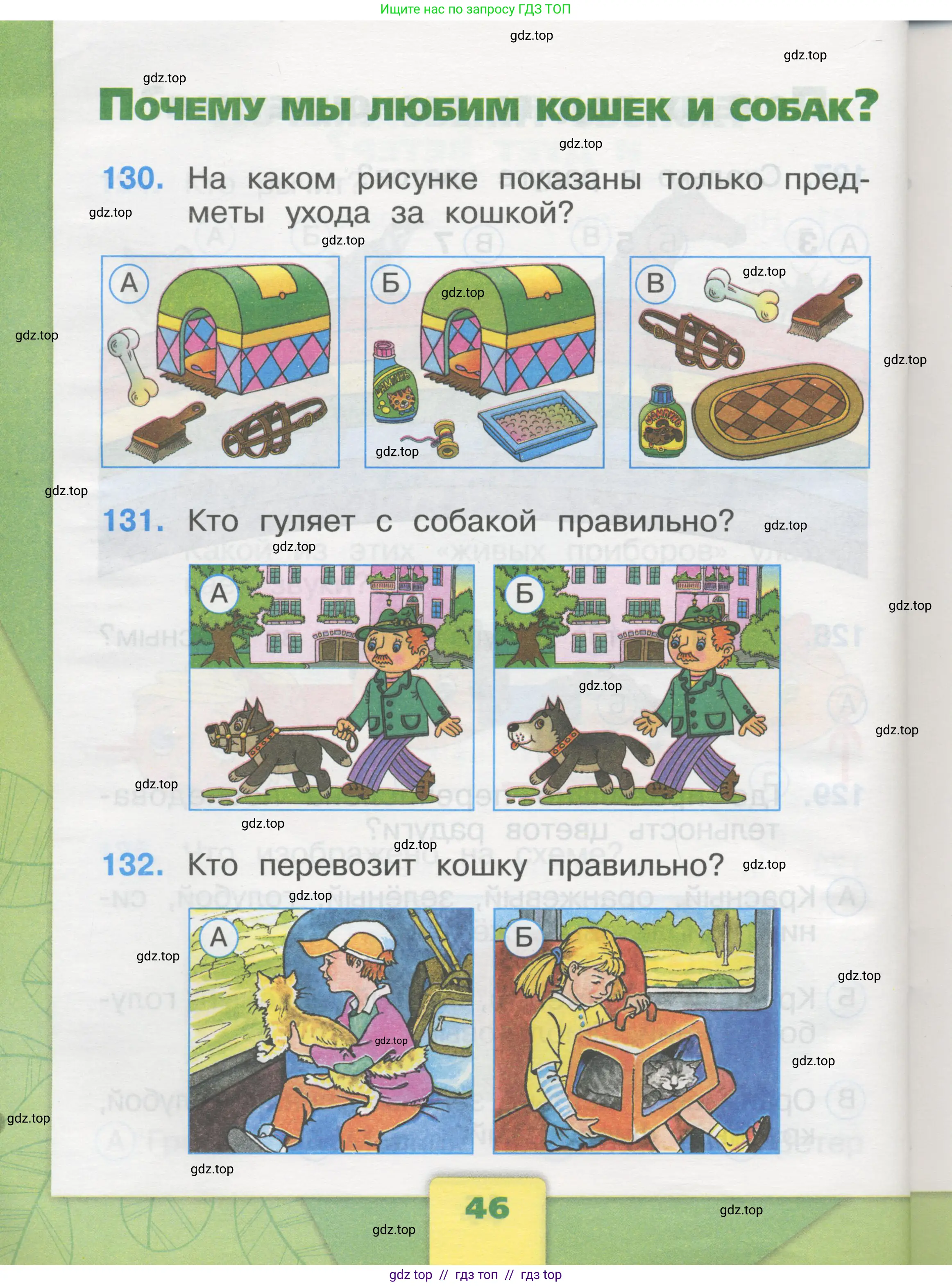 Окружающий мир, 1 класс Тесты, авторы: Плешаков Андрей Анатольевич, Гара Наталья Николаевна, Назарова З Д, издательство Просвещение, Москва, 2015, белого цвета, страница 46