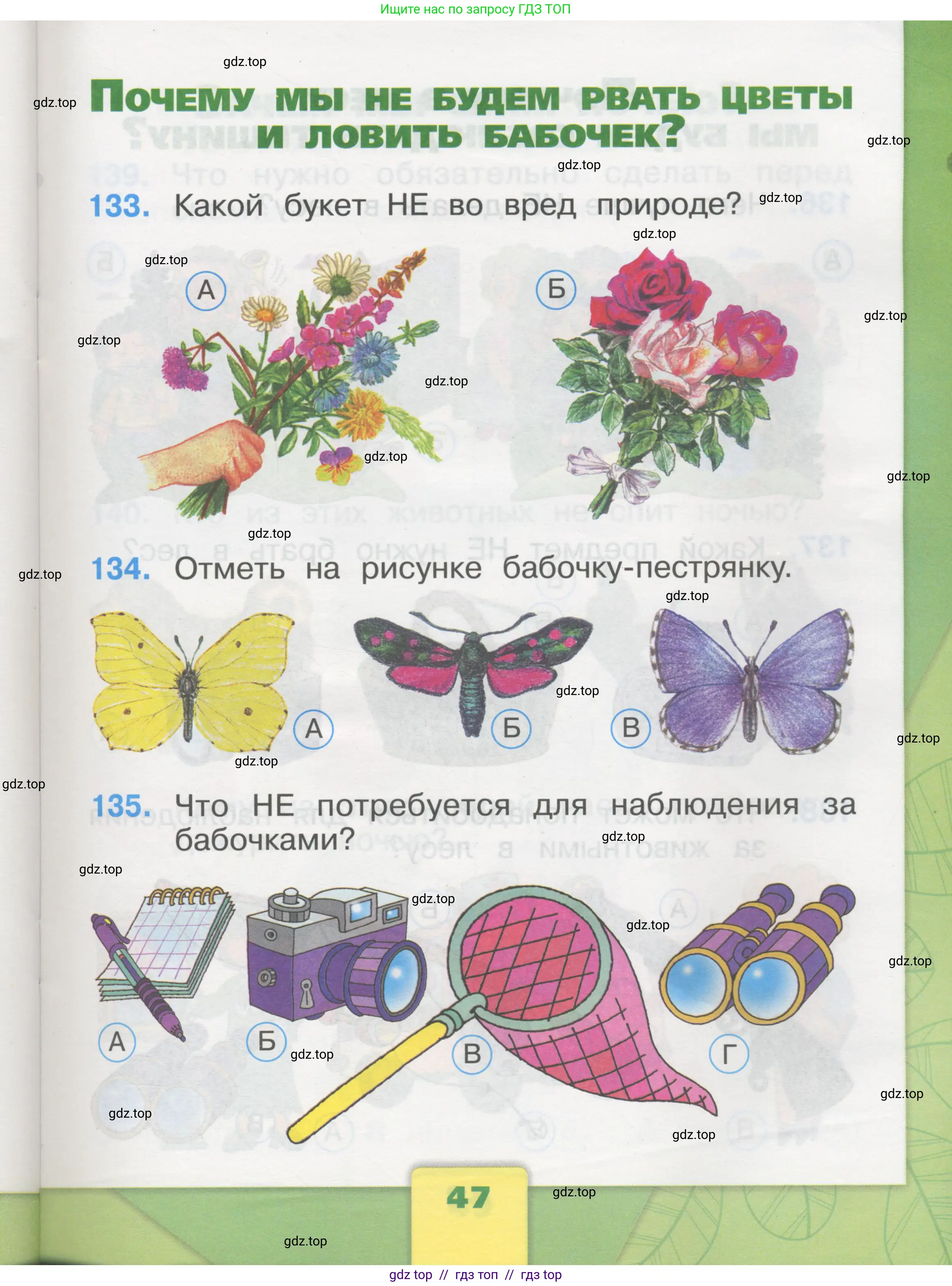 Окружающий мир, 1 класс Тесты, авторы: Плешаков Андрей Анатольевич, Гара Наталья Николаевна, Назарова З Д, издательство Просвещение, Москва, 2015, белого цвета, страница 47