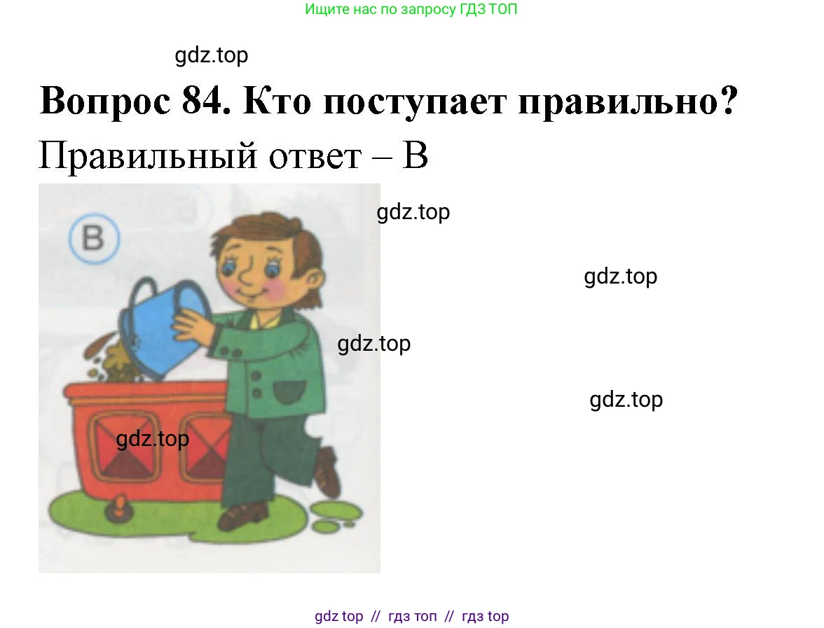 Окружающий мир, 1 класс Тесты, авторы: Плешаков Андрей Анатольевич, Гара Наталья Николаевна, Назарова З Д, издательство Просвещение, Москва, 2015, белого цвета, страница 30, номер 84, Решение