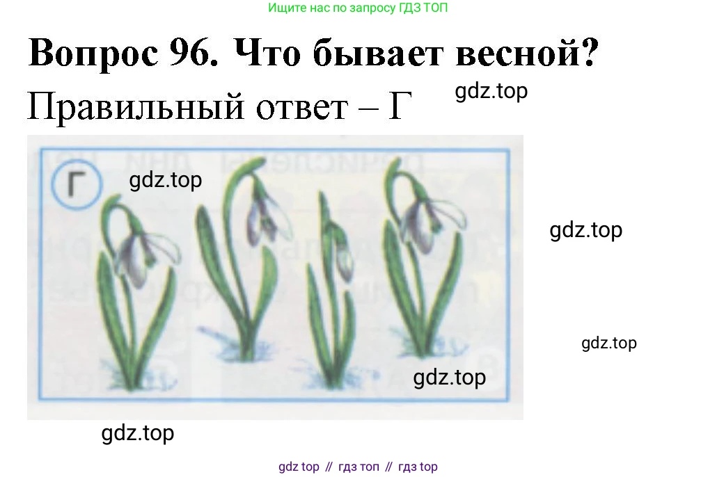Окружающий мир, 1 класс Тесты, авторы: Плешаков Андрей Анатольевич, Гара Наталья Николаевна, Назарова З Д, издательство Просвещение, Москва, 2015, белого цвета, страница 34, номер 96, Решение
