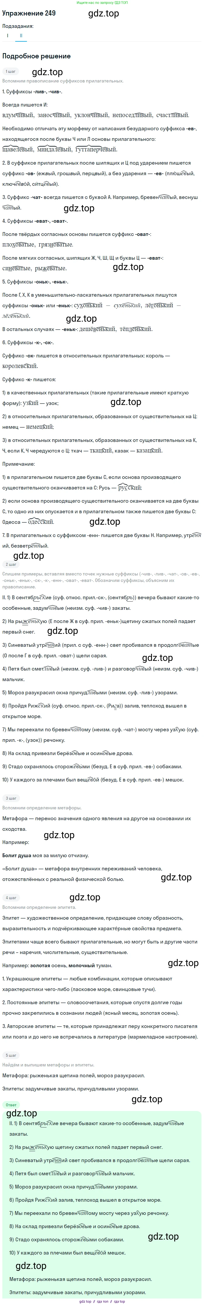 Русский язык, 10-11 класс Учебник, авторы: Греков Василий Фёдорович, Крючков Сергей Ефимович, Чешко Лев Антонович, Николина Наталия Анатольевна, Богданова Галина Александровна, издательство Просвещение, Москва, 2015, бежевого цвета, страница 162, номер 249, Решение 1 (продолжение 2)