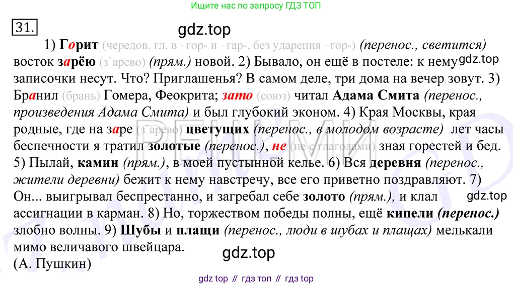 Русский язык, 10-11 класс Учебник, авторы: Греков Василий Фёдорович, Крючков Сергей Ефимович, Чешко Лев Антонович, Николина Наталия Анатольевна, Богданова Галина Александровна, издательство Просвещение, Москва, 2015, бежевого цвета, страница 28, номер 31, Решение 2
