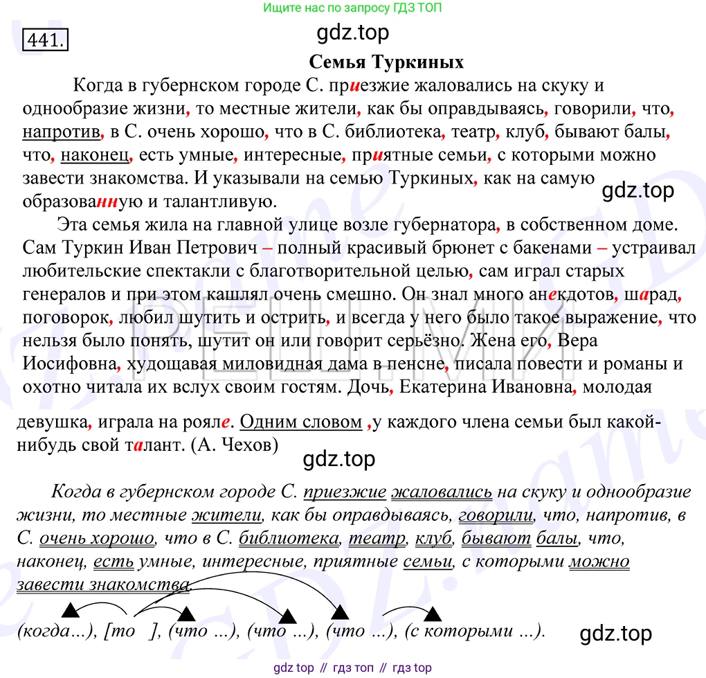 Русский язык, 10-11 класс Учебник, авторы: Греков Василий Фёдорович, Крючков Сергей Ефимович, Чешко Лев Антонович, Николина Наталия Анатольевна, Богданова Галина Александровна, издательство Просвещение, Москва, 2015, бежевого цвета, страница 300, номер 441, Решение 2