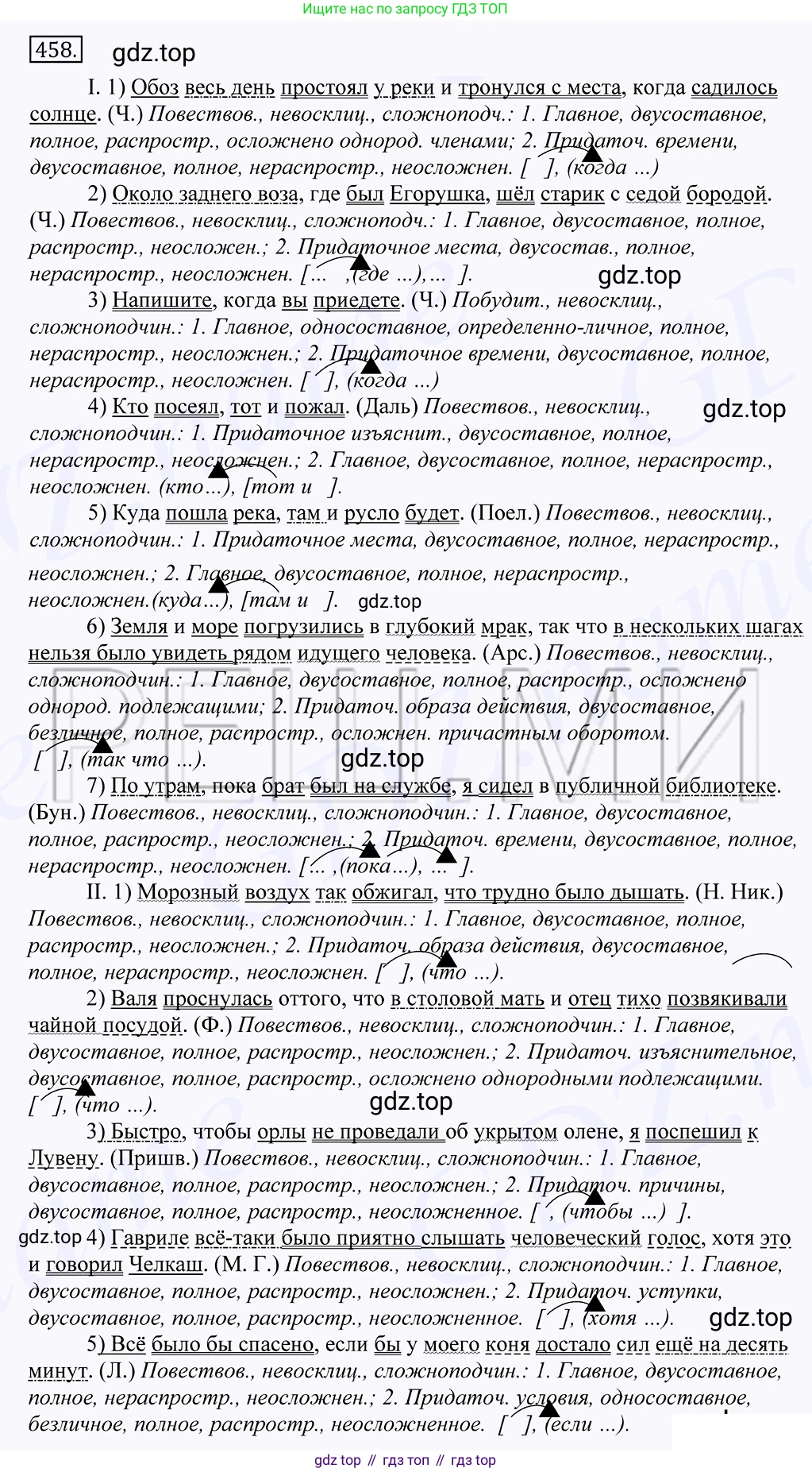 Русский язык, 10-11 класс Учебник, авторы: Греков Василий Фёдорович, Крючков Сергей Ефимович, Чешко Лев Антонович, Николина Наталия Анатольевна, Богданова Галина Александровна, издательство Просвещение, Москва, 2015, бежевого цвета, страница 311, номер 458, Решение 2