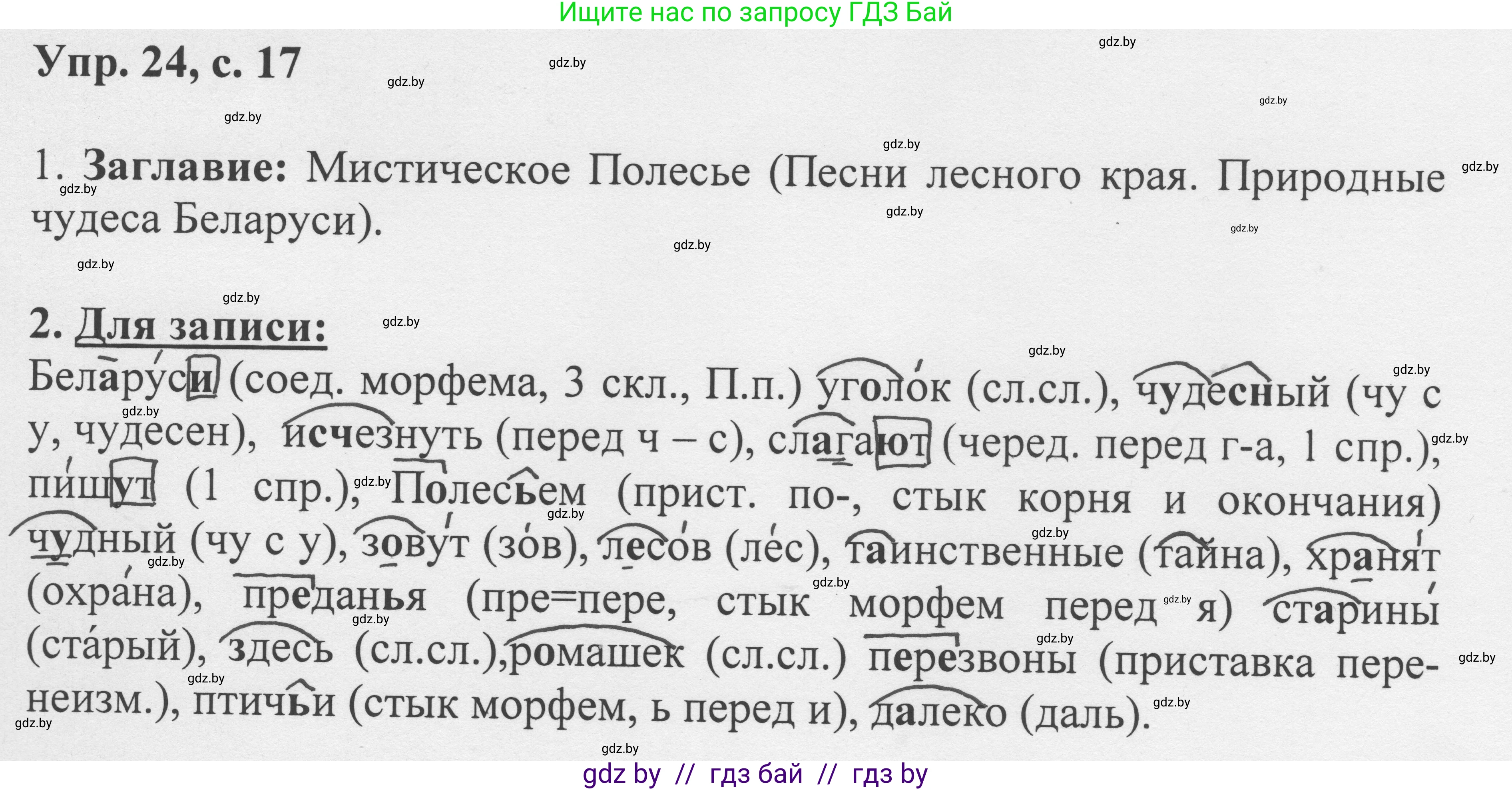 Русский язык, 6 класс Учебник, авторы: Мурина Лариса Александровна, Игнатович Татьяна Владимировна, Жадейко Жанна Фёдоровна, издательство Национальный институт образования, Минск, 2020, страница 17, номер 24, Решение 1
