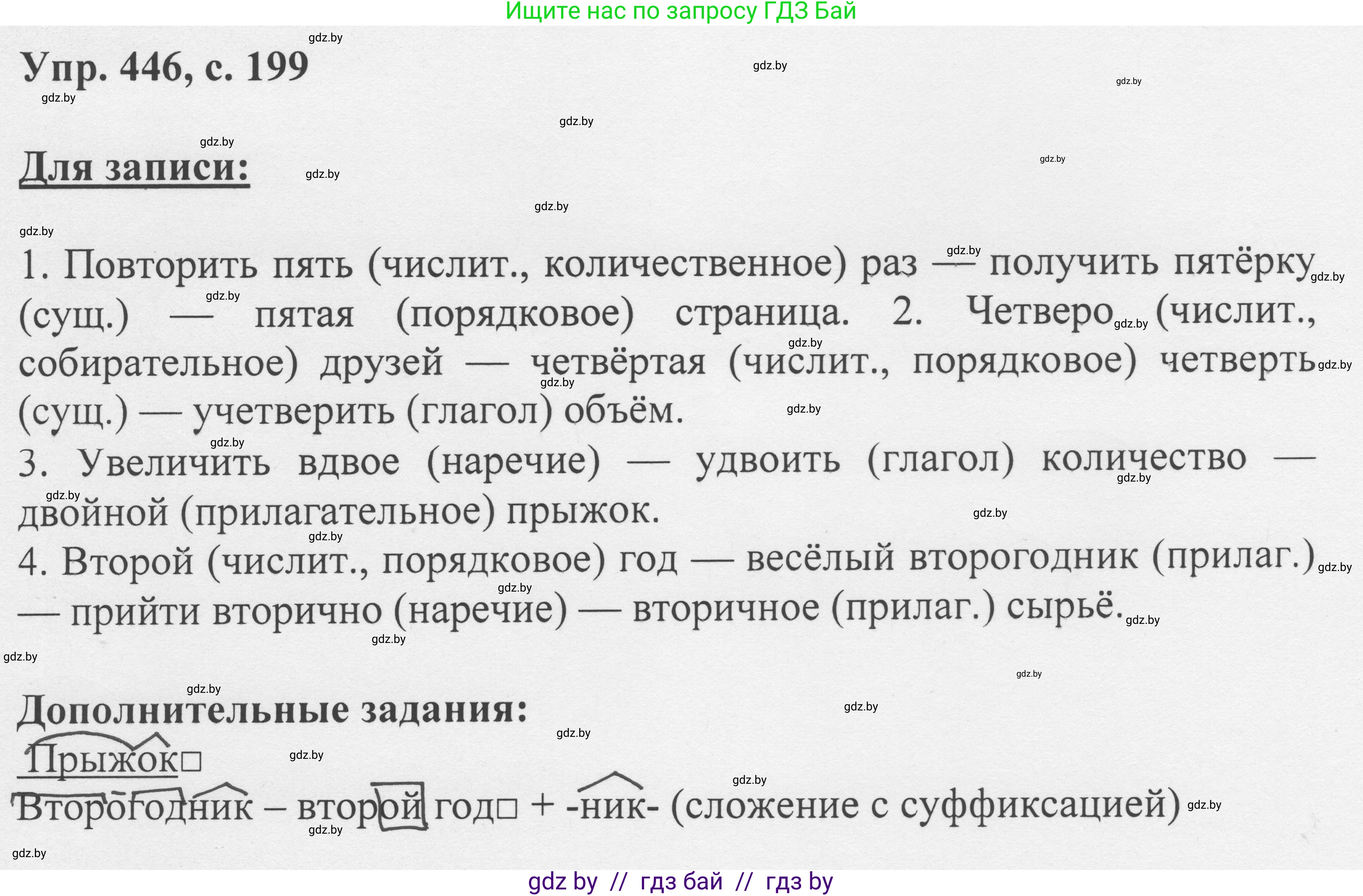 Русский язык, 6 класс Учебник, авторы: Мурина Лариса Александровна, Игнатович Татьяна Владимировна, Жадейко Жанна Фёдоровна, издательство Национальный институт образования, Минск, 2020, страница 199, номер 446, Решение 1
