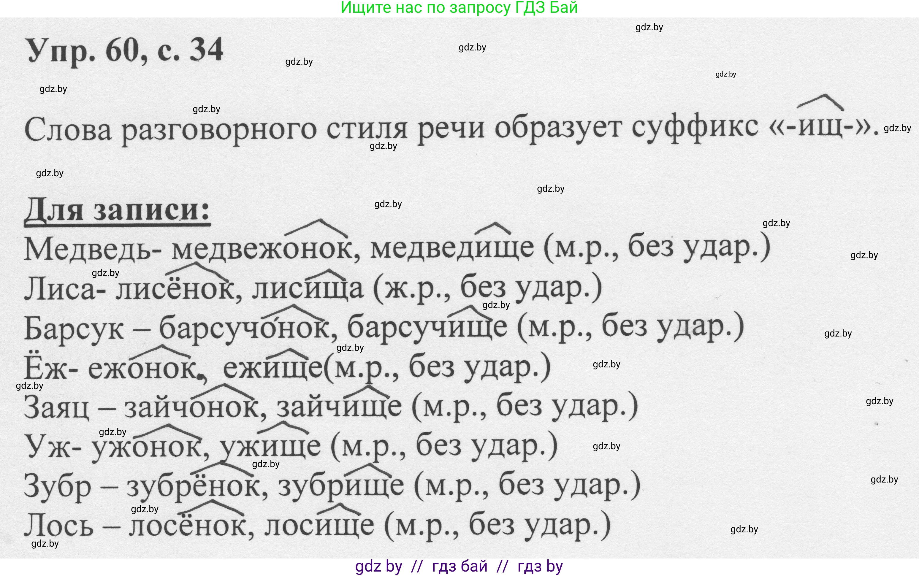 Русский язык, 6 класс Учебник, авторы: Мурина Лариса Александровна, Игнатович Татьяна Владимировна, Жадейко Жанна Фёдоровна, издательство Национальный институт образования, Минск, 2020, страница 34, номер 60, Решение 1
