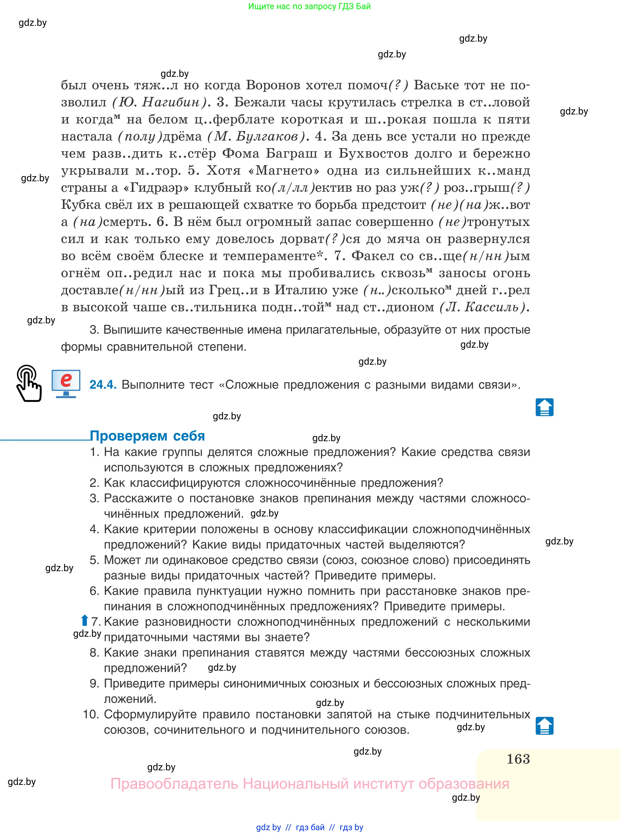 Русский язык, 11 класс Учебник, авторы: Долбик Елена Евгеньевна, Литвинко Франя Михайловна, Мурина Лариса Александровна, Шиманович Т В, Таяновская И В, Орловская О Я, издательство Национальный институт образования, Минск, 2021, страница 163
