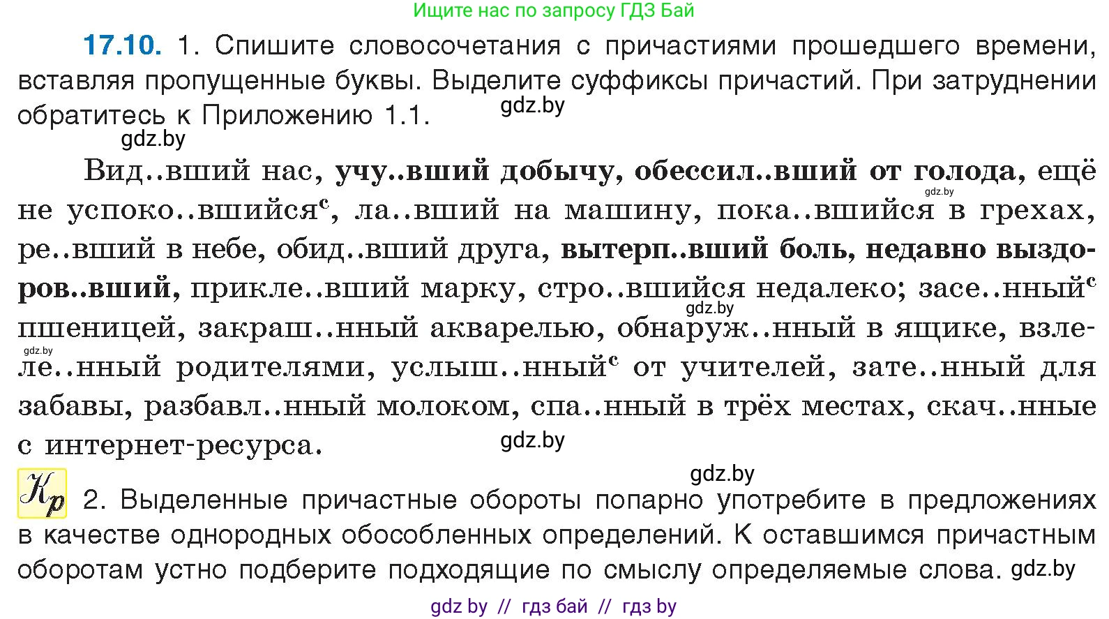 Русский язык, 11 класс Учебник, авторы: Долбик Елена Евгеньевна, Литвинко Франя Михайловна, Мурина Лариса Александровна, Шиманович Т В, Таяновская И В, Орловская О Я, издательство Национальный институт образования, Минск, 2021, страница 109, номер 17.10, Условие