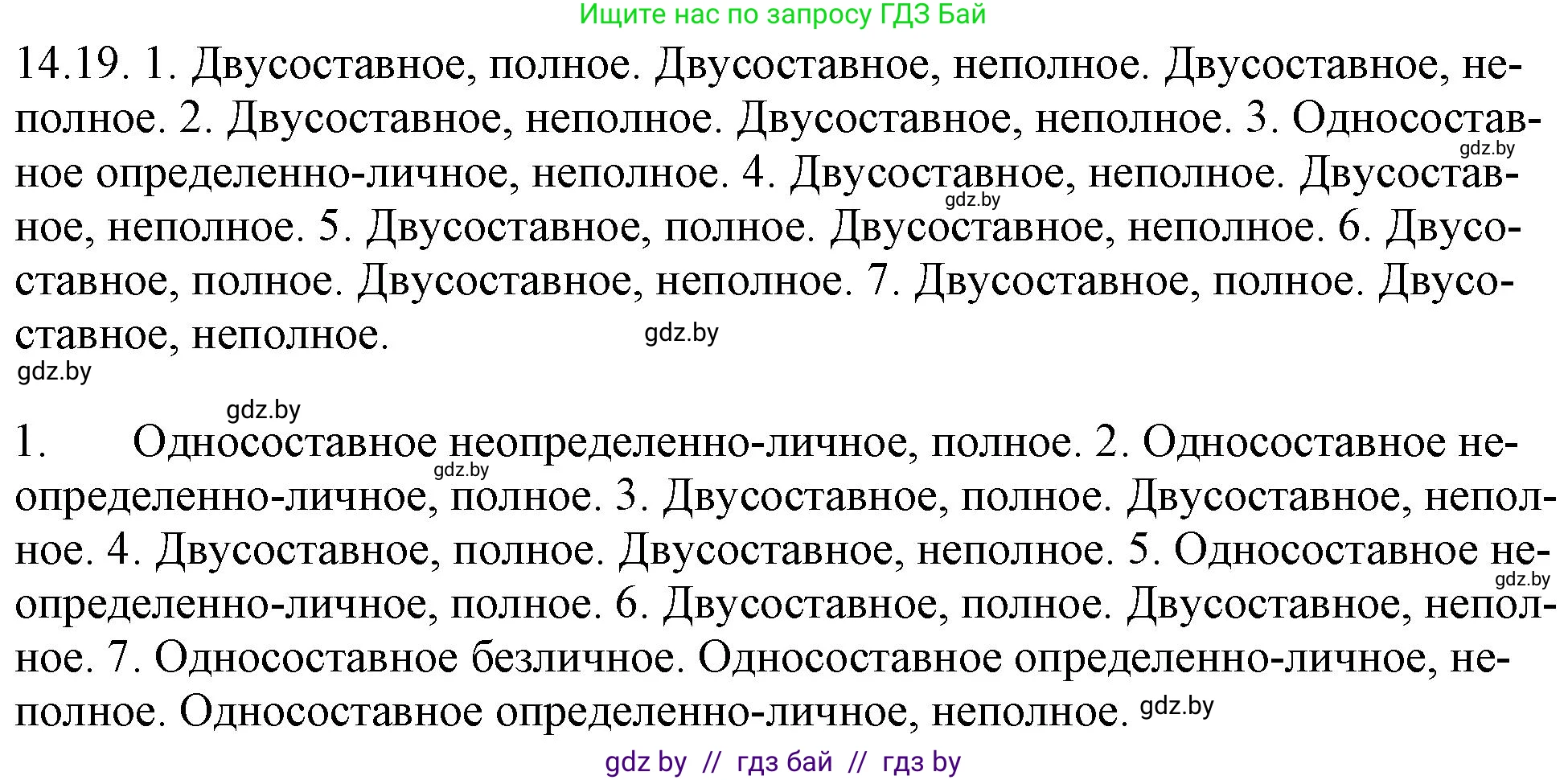 Русский язык, 11 класс Учебник, авторы: Долбик Елена Евгеньевна, Литвинко Франя Михайловна, Мурина Лариса Александровна, Шиманович Т В, Таяновская И В, Орловская О Я, издательство Национальный институт образования, Минск, 2021, страница 87, номер 14.19, Решение