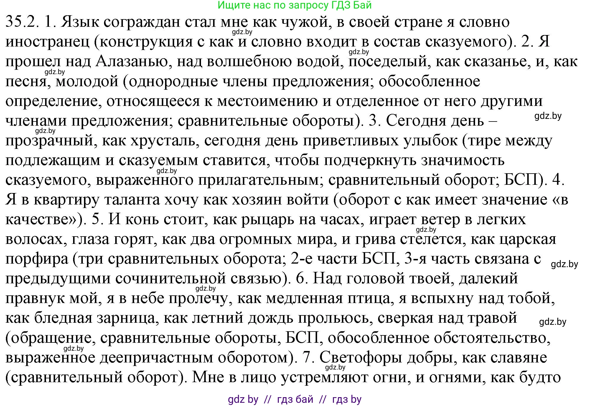 Русский язык, 11 класс Учебник, авторы: Долбик Елена Евгеньевна, Литвинко Франя Михайловна, Мурина Лариса Александровна, Шиманович Т В, Таяновская И В, Орловская О Я, издательство Национальный институт образования, Минск, 2021, страница 246, номер 35.2, Решение
