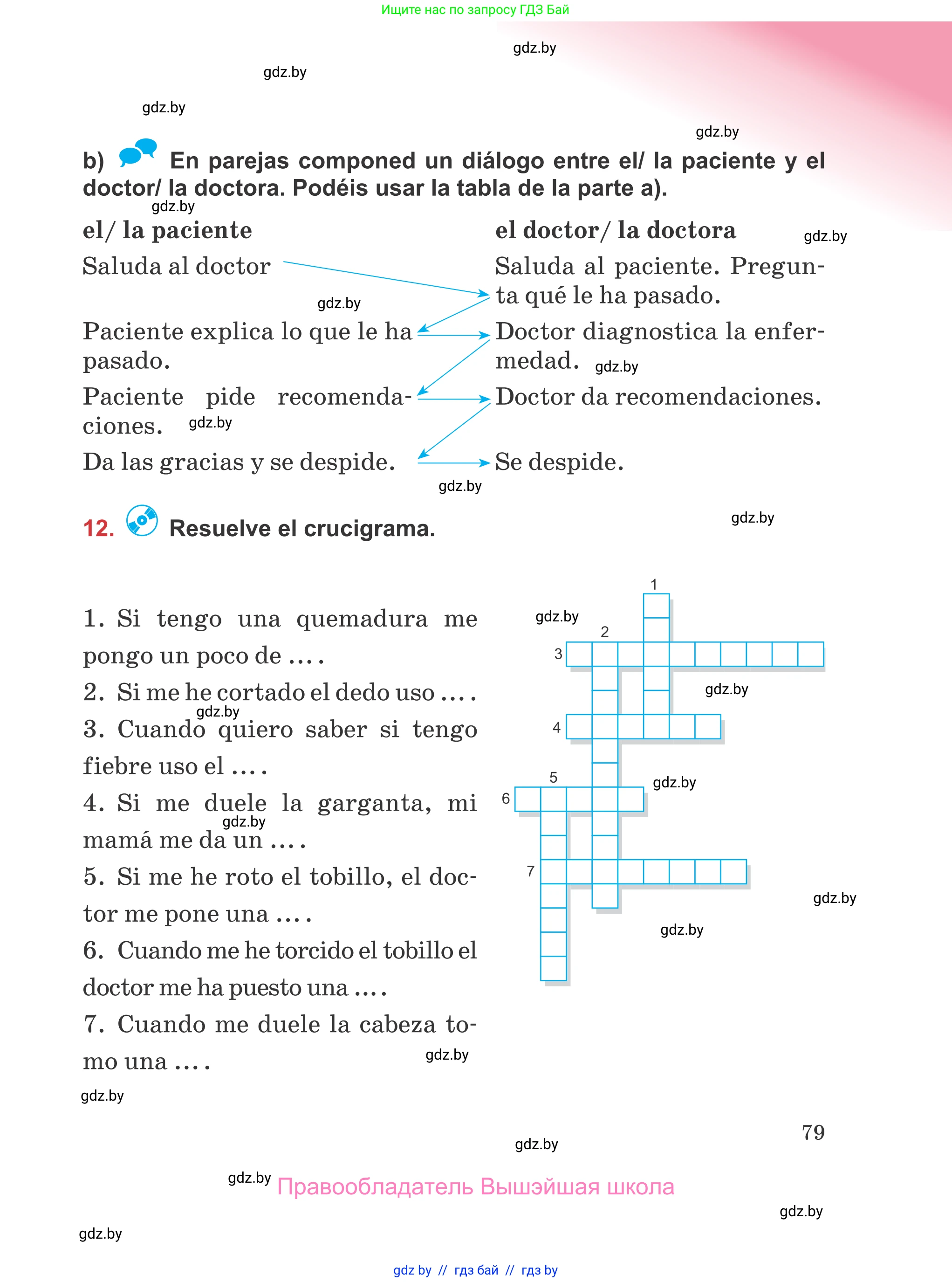 Испанский язык, 5 класс Учебник, авторы: Цыбулева Татьяна Эдуардовна, Пушкина Ольга Александровна, издательство Вышэйшая школа, Минск, 2017, оранжевого цвета, страница 79