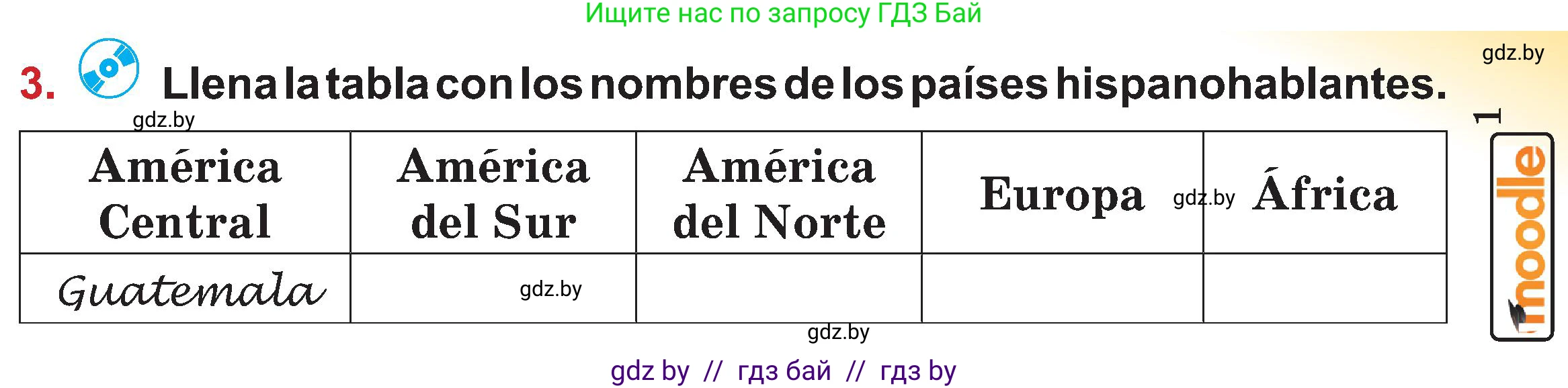 Испанский язык, 5 класс Учебник, авторы: Цыбулева Татьяна Эдуардовна, Пушкина Ольга Александровна, издательство Вышэйшая школа, Минск, 2017, оранжевого цвета, страница 33, номер 3, Условие