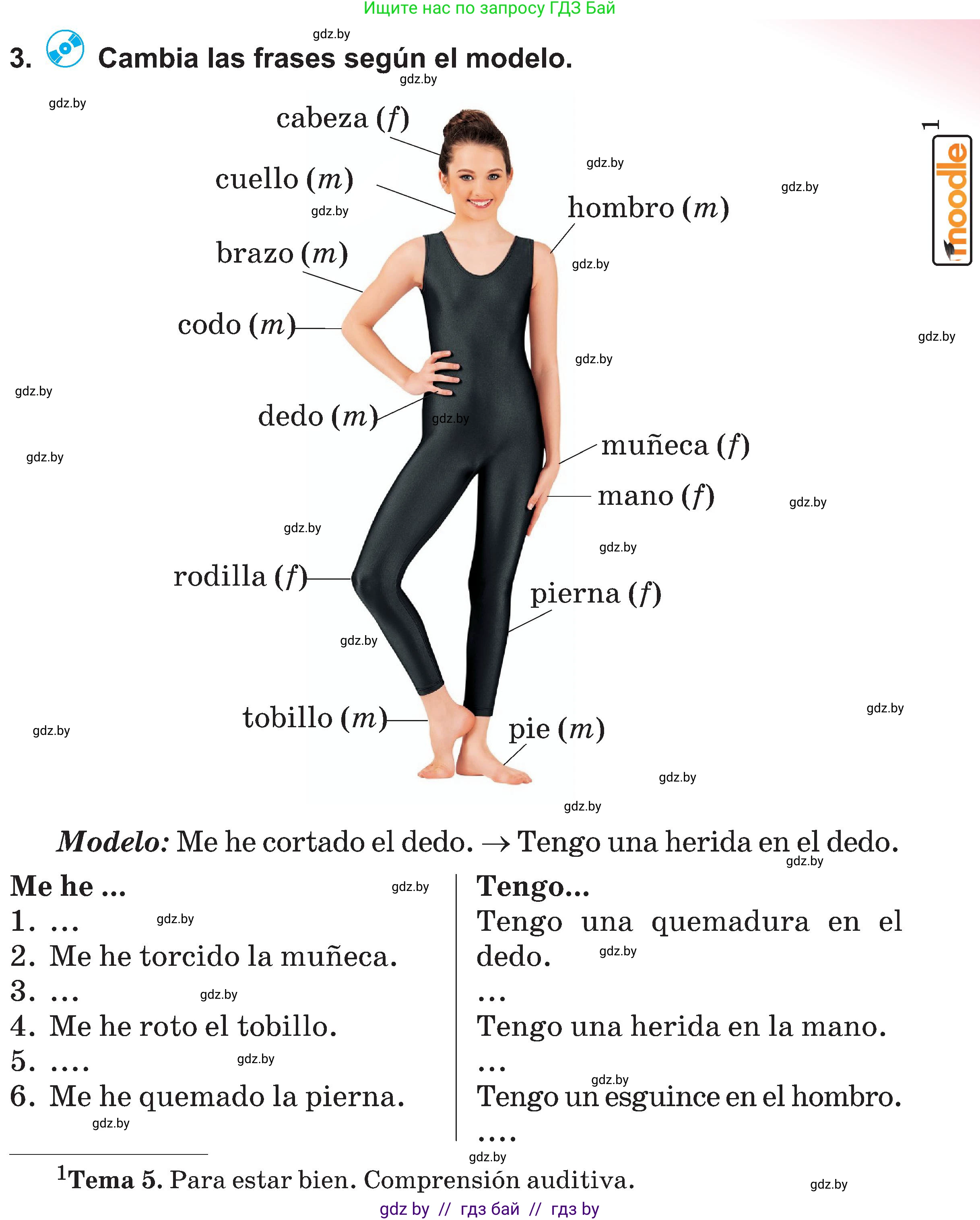 Испанский язык, 5 класс Учебник, авторы: Цыбулева Татьяна Эдуардовна, Пушкина Ольга Александровна, издательство Вышэйшая школа, Минск, 2017, оранжевого цвета, страница 71, номер 3, Условие