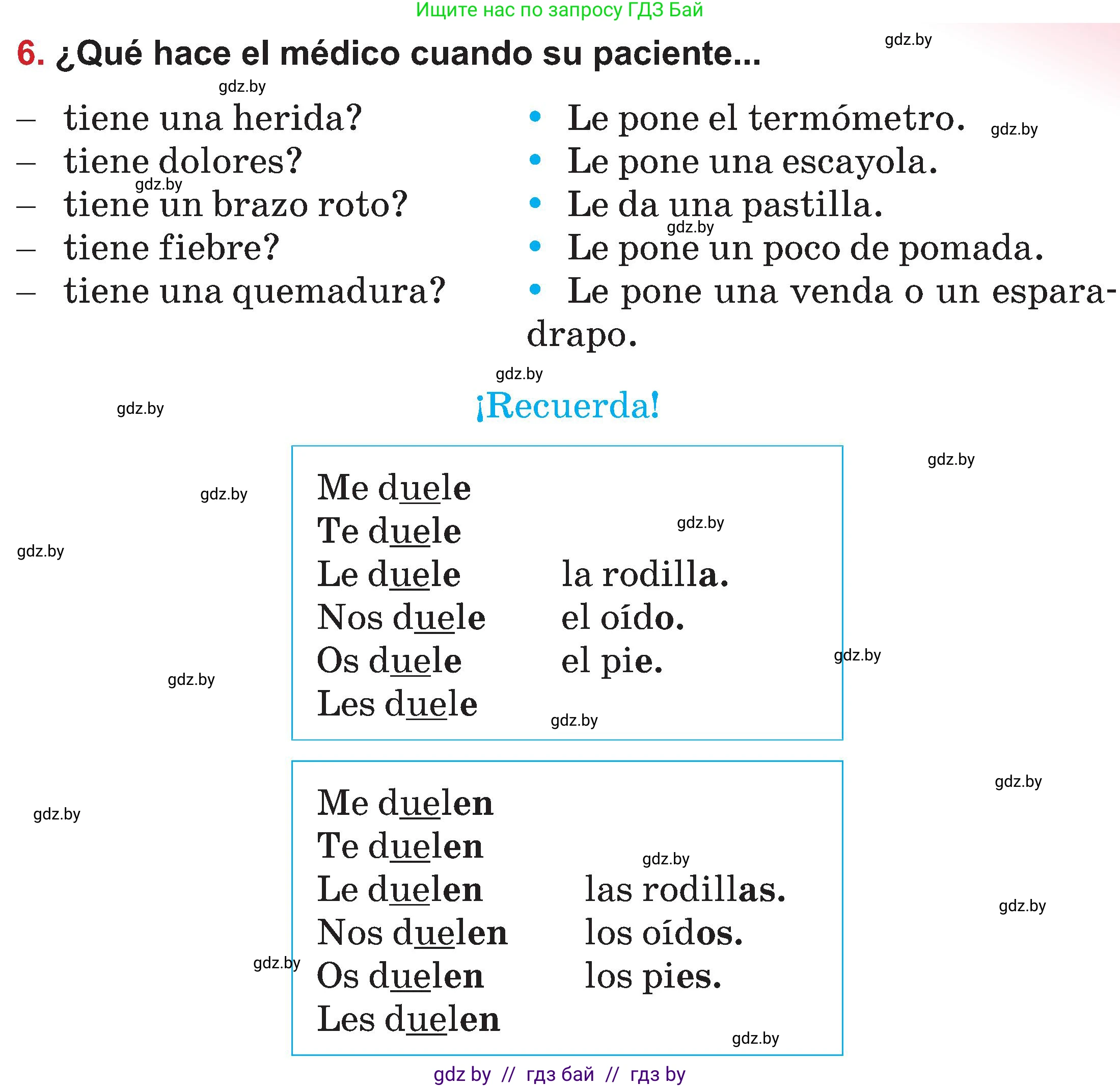 Испанский язык, 5 класс Учебник, авторы: Цыбулева Татьяна Эдуардовна, Пушкина Ольга Александровна, издательство Вышэйшая школа, Минск, 2017, оранжевого цвета, страница 73, номер 6, Условие