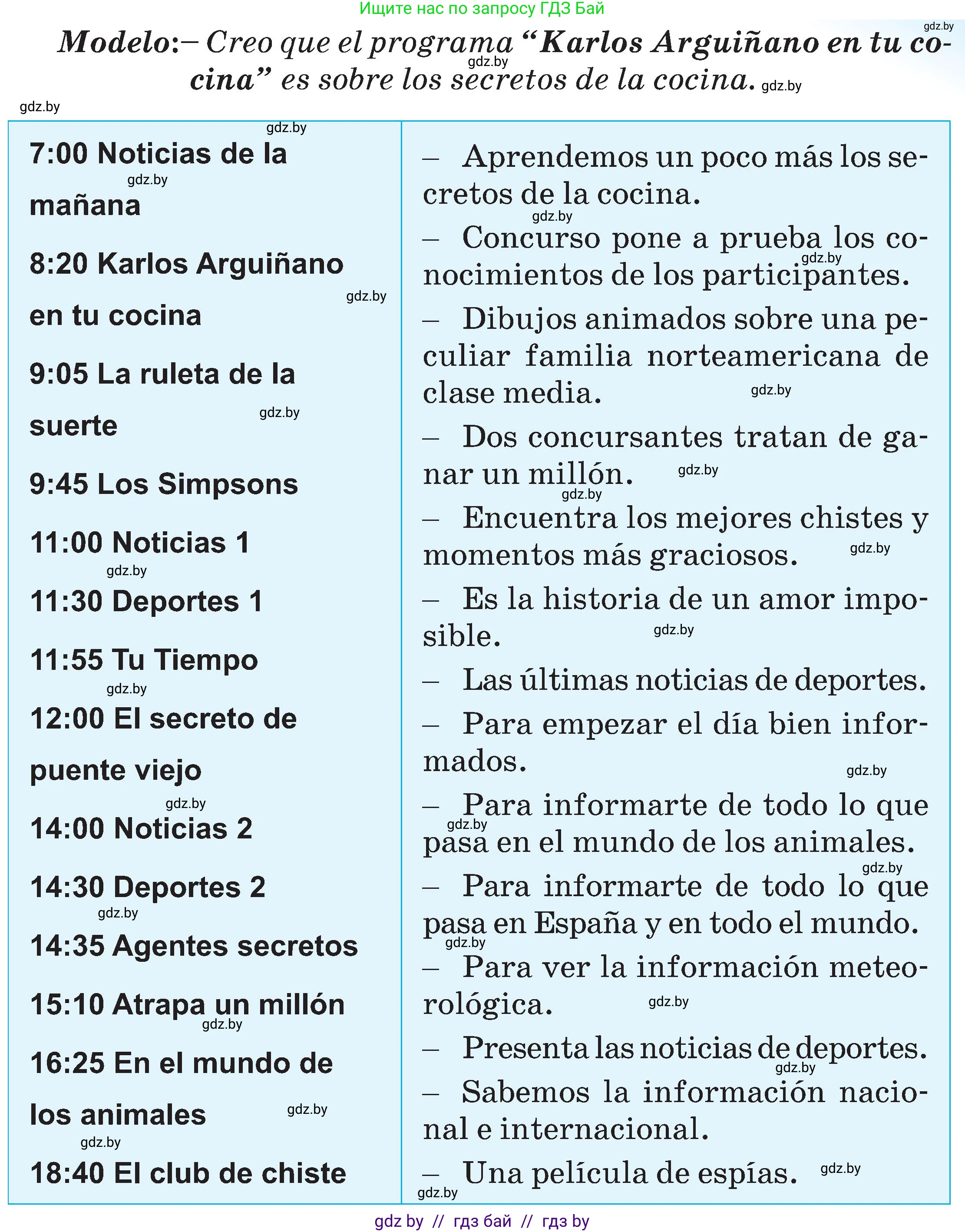 Испанский язык, 5 класс Учебник, авторы: Цыбулева Татьяна Эдуардовна, Пушкина Ольга Александровна, издательство Вышэйшая школа, Минск, 2017, оранжевого цвета, страница 70, номер 3, Условие (продолжение 2)