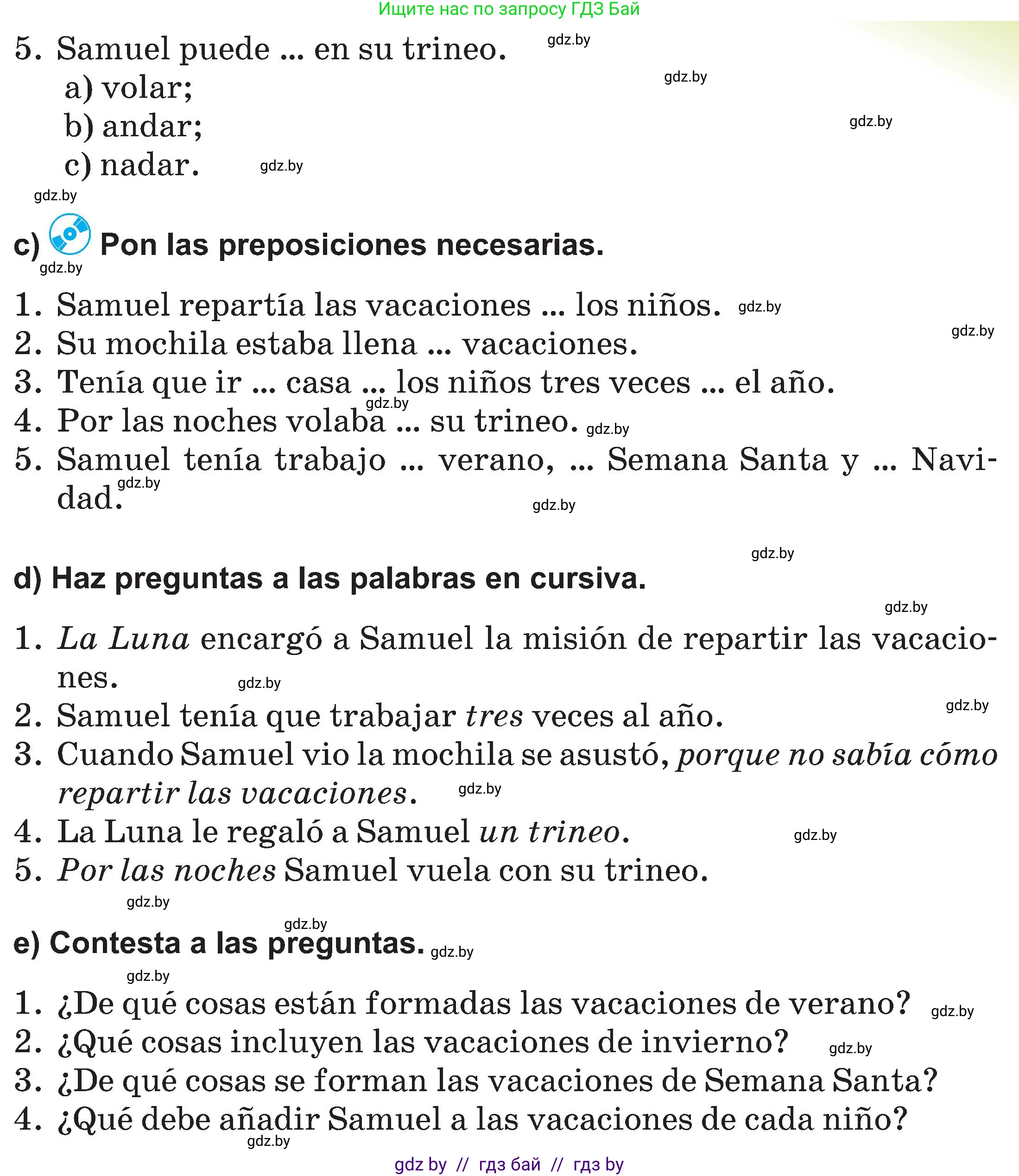 Испанский язык, 5 класс Учебник, авторы: Цыбулева Татьяна Эдуардовна, Пушкина Ольга Александровна, издательство Вышэйшая школа, Минск, 2017, оранжевого цвета, страница 89, номер 4, Условие (продолжение 3)