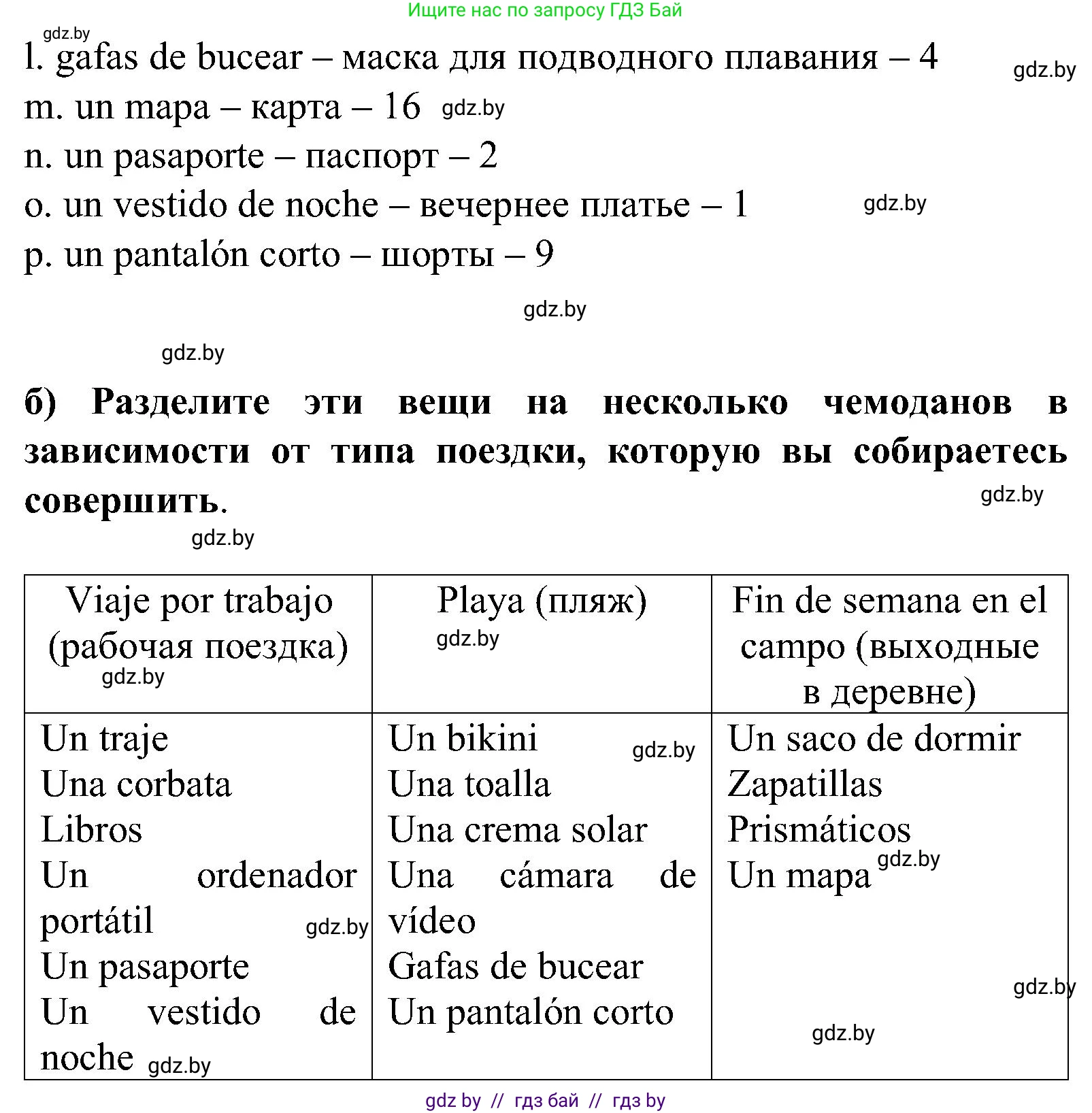Испанский язык, 5 класс Учебник, авторы: Цыбулева Татьяна Эдуардовна, Пушкина Ольга Александровна, издательство Вышэйшая школа, Минск, 2017, оранжевого цвета, страница 50, номер 6, Решение (продолжение 2)