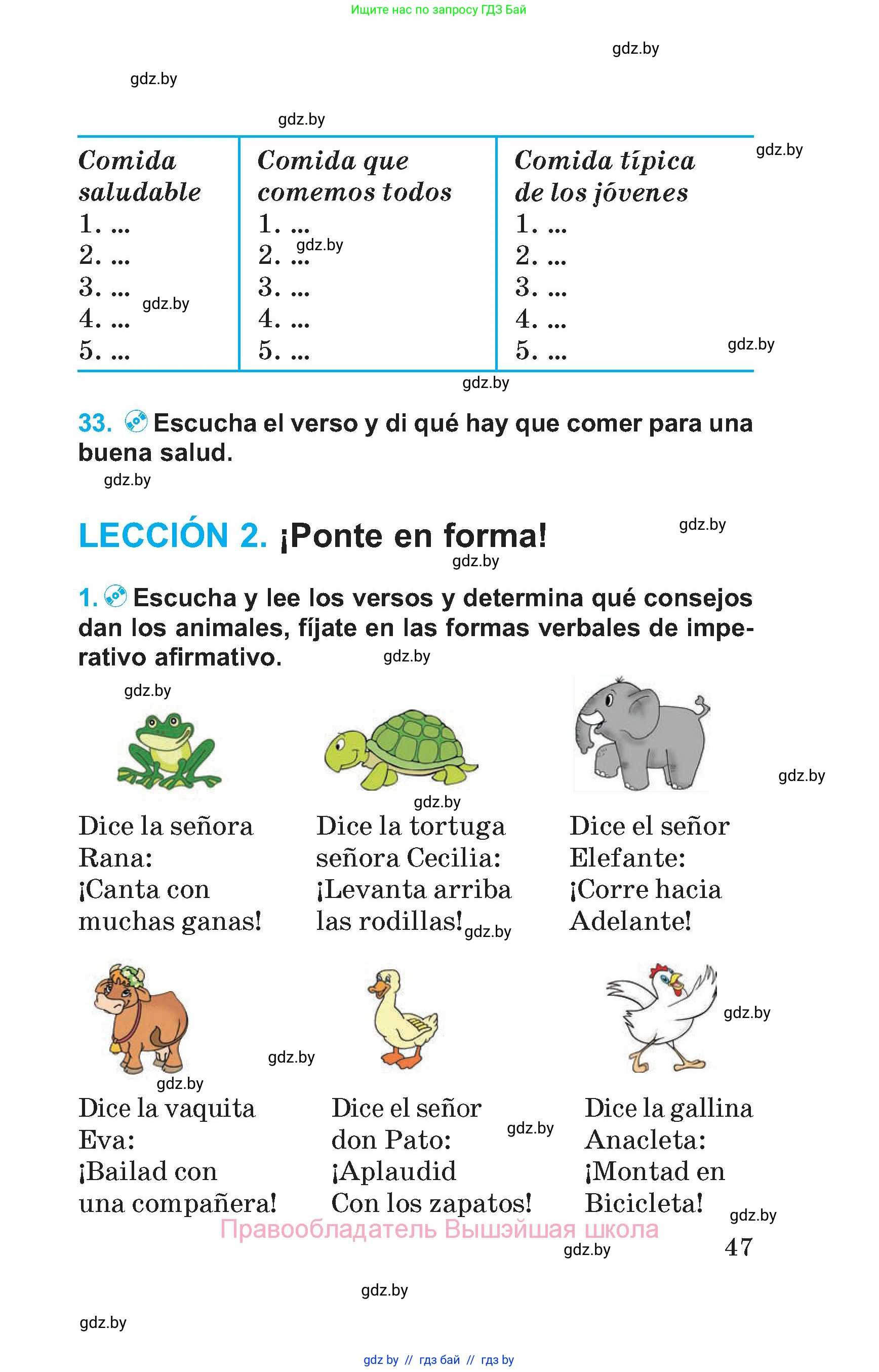 Испанский язык, 5 класс Учебник, автор: Гриневич Елена Карловна, издательство Вышэйшая школа, Минск, 2015, оранжевого цвета, Часть 2, страница 47