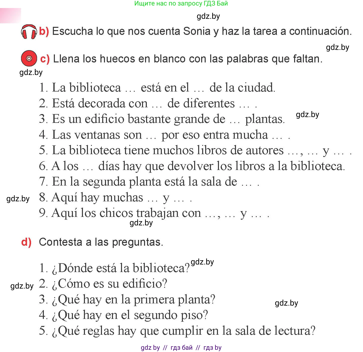 Испанский язык, 6 класс Учебник, авторы: Цыбулева Татьяна Эдуардовна, Пушкина Ольга Александровна, издательство Издательский центр БГУ, Минск, 2018, Часть 1, страница 101, номер 10, Условие (продолжение 2)