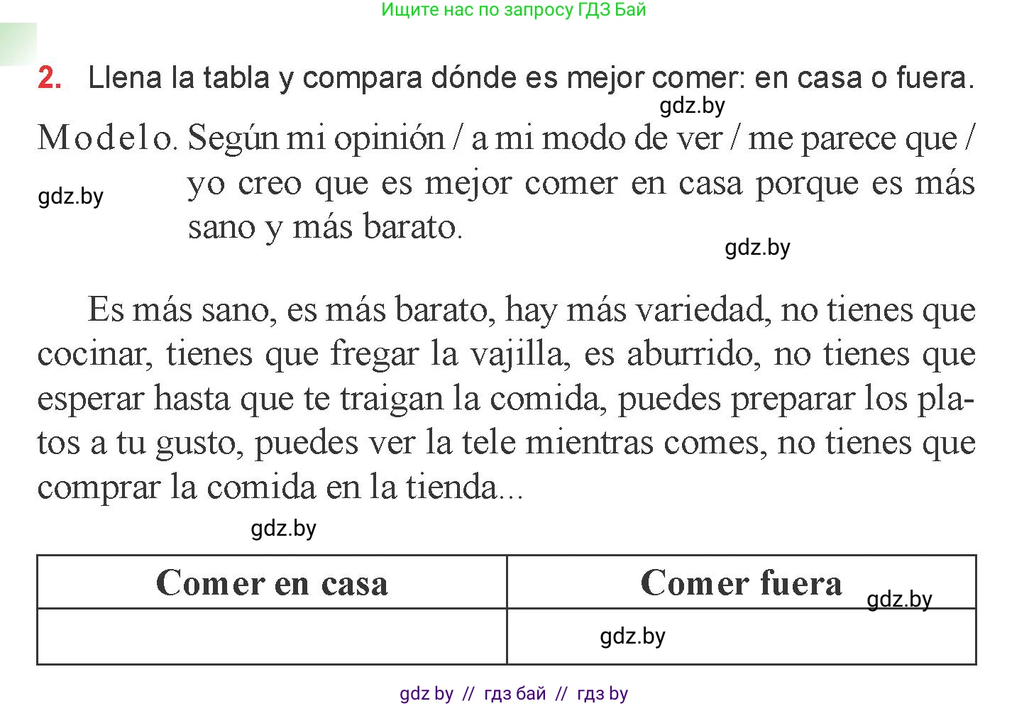 Испанский язык, 6 класс Учебник, авторы: Цыбулева Татьяна Эдуардовна, Пушкина Ольга Александровна, издательство Издательский центр БГУ, Минск, 2018, Часть 2, страница 20, номер 2, Условие