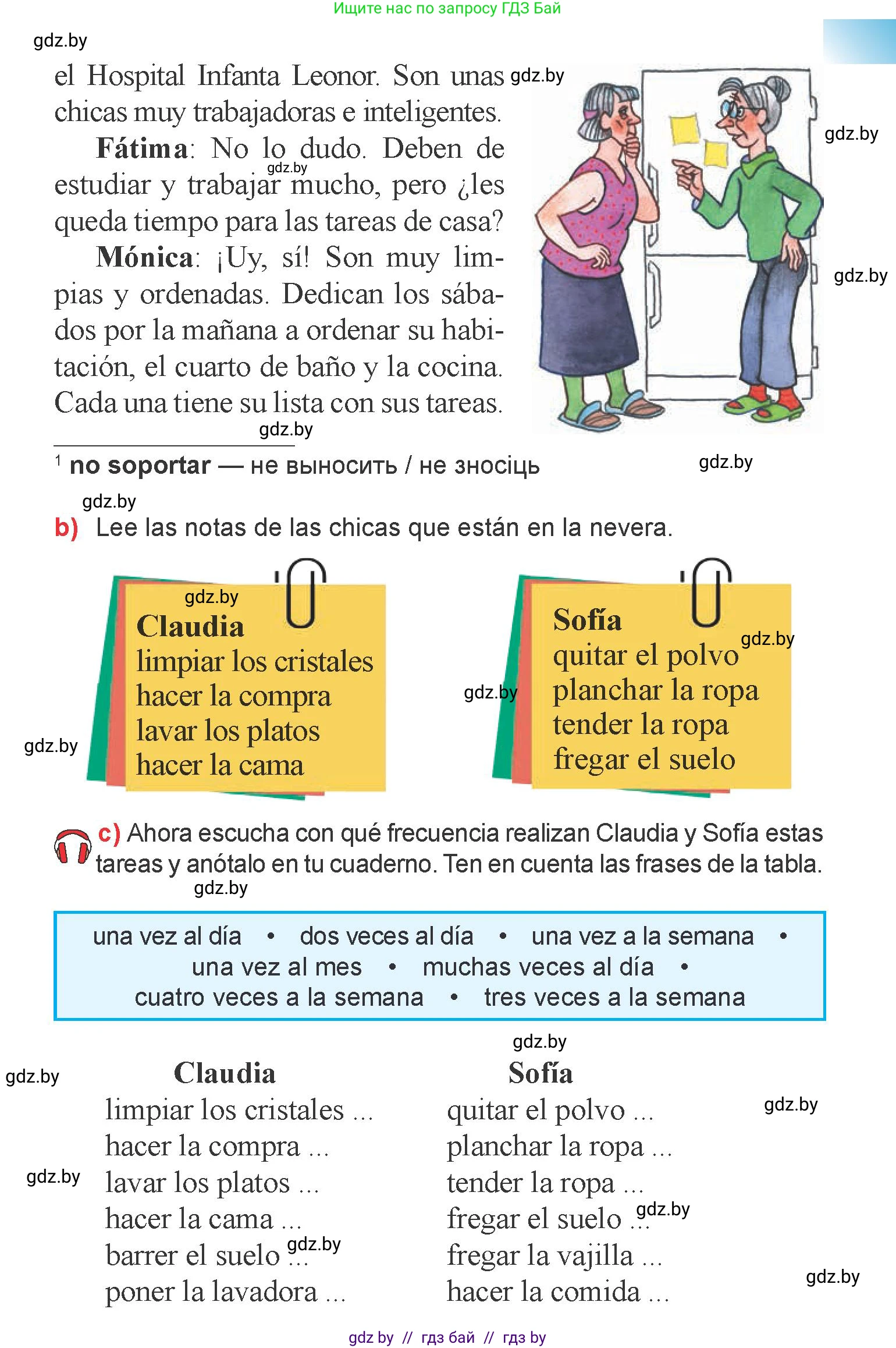 Испанский язык, 6 класс Учебник, авторы: Цыбулева Татьяна Эдуардовна, Пушкина Ольга Александровна, издательство Издательский центр БГУ, Минск, 2018, Часть 2, страница 70, номер 12, Условие (продолжение 2)