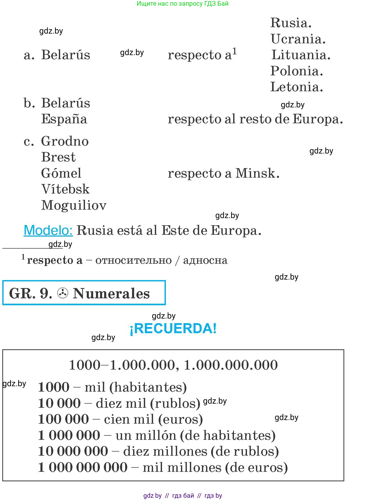 Испанский язык, 6 класс Учебник, автор: Гриневич Елена Карловна, издательство Вышэйшая школа, Минск, 2016, зелёного цвета, страница 224, номер 2, Условие (продолжение 2)